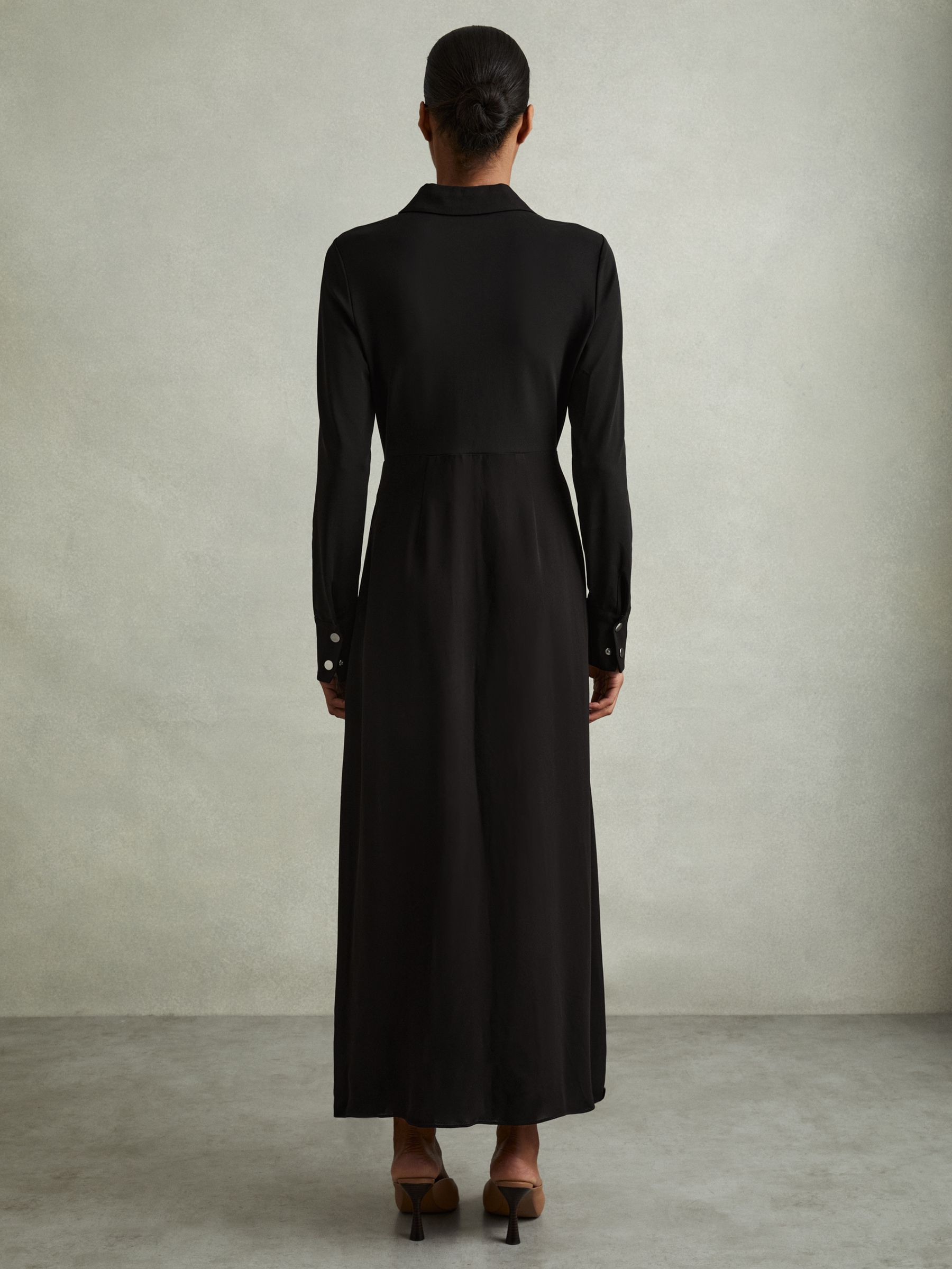 Rosina Black Jersey Polo Maxi Dress