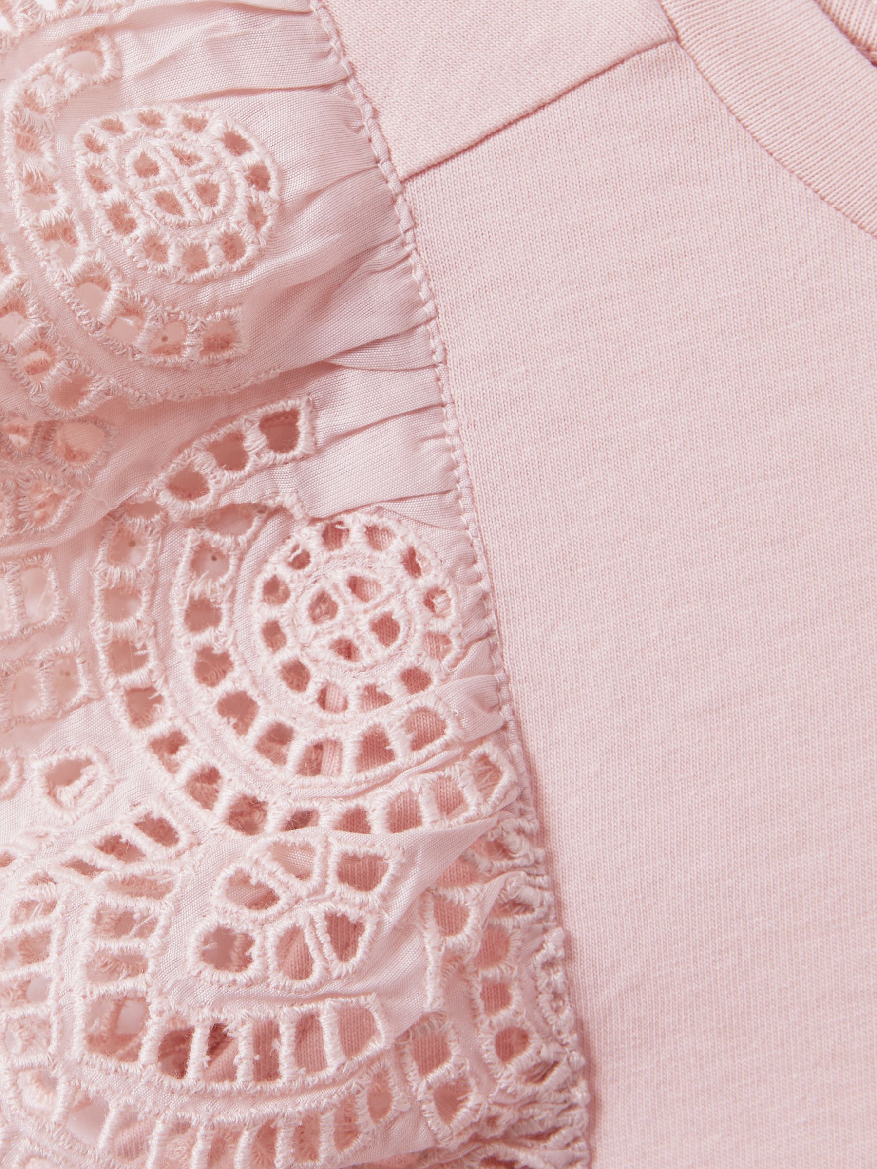 4-9 yrs Cotton Broderie Top in Pink