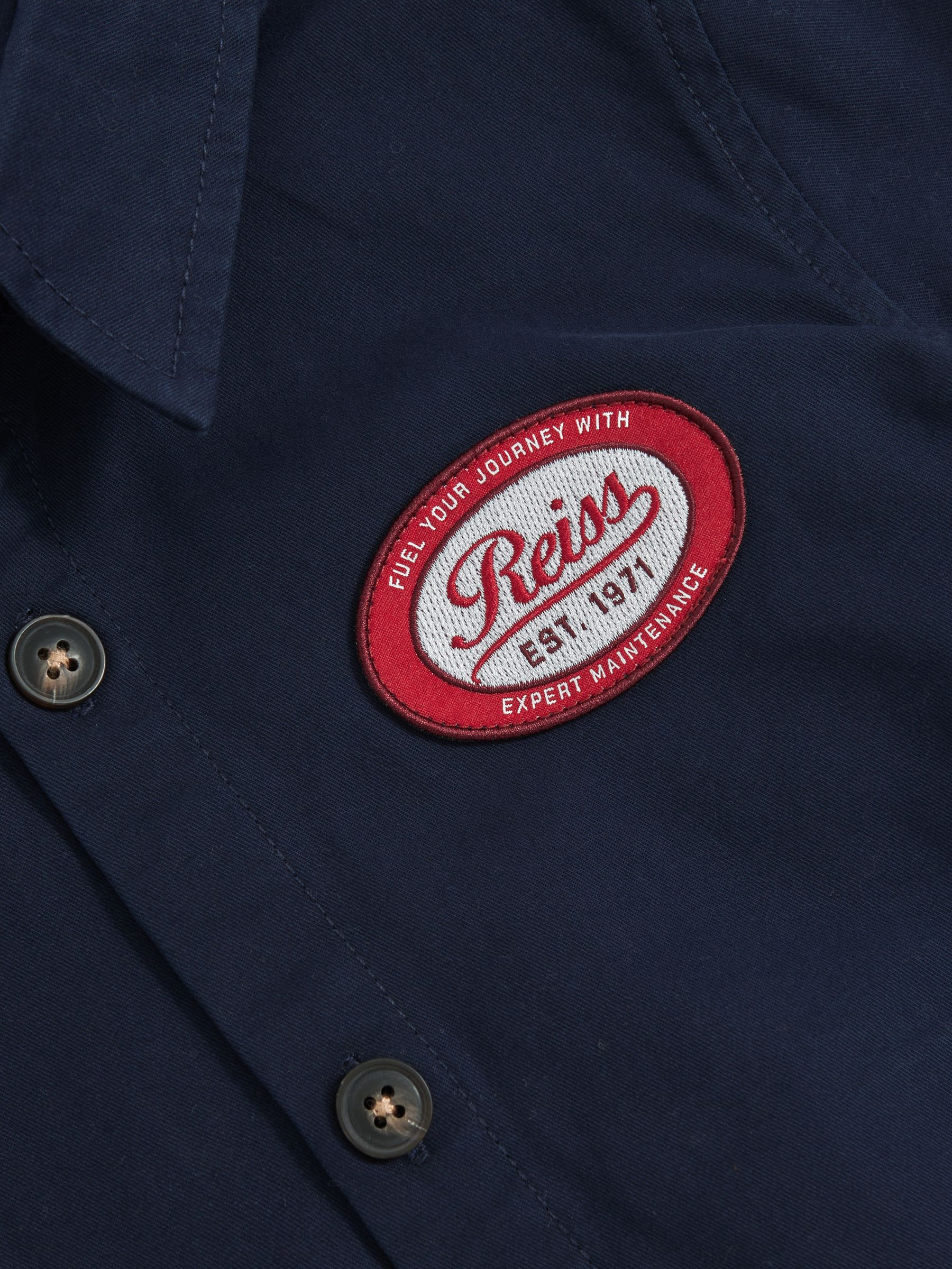 Cotton Removable-Hood Motor Cars Jacket in Navy