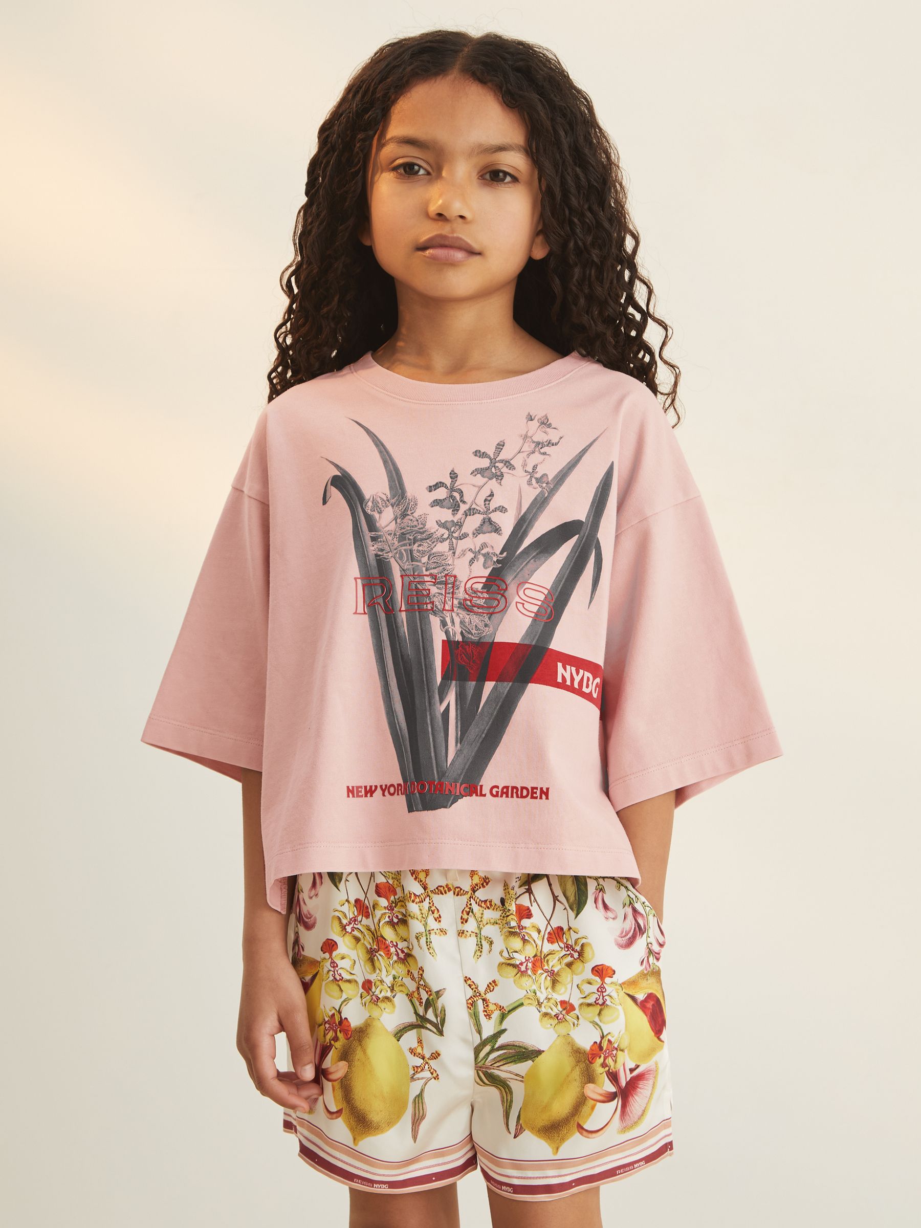 9-13 yrs Reiss | NYBG Floral Oversize T-Shirt in Pink