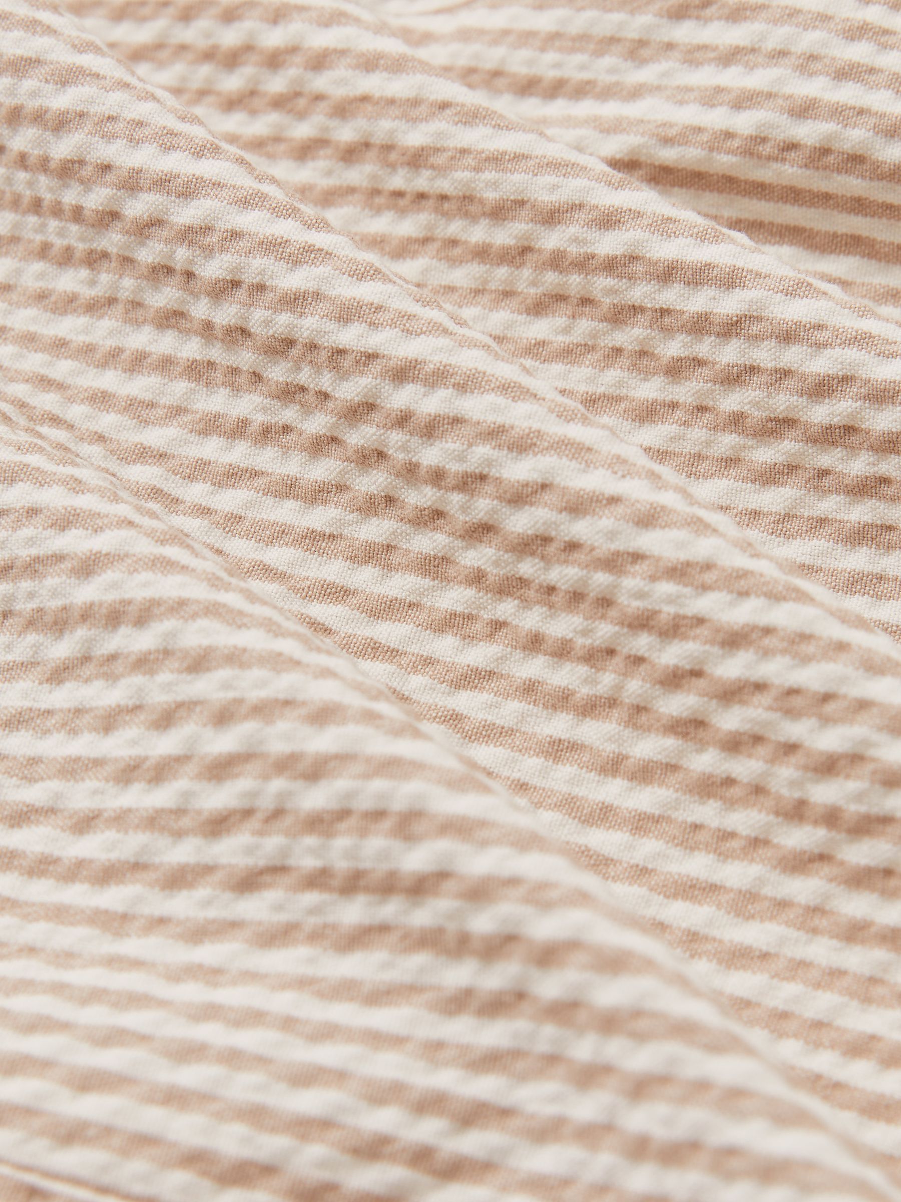 Seersucker Single-Breasted Suit Blazer Slim-Fit in Oatmeal/White