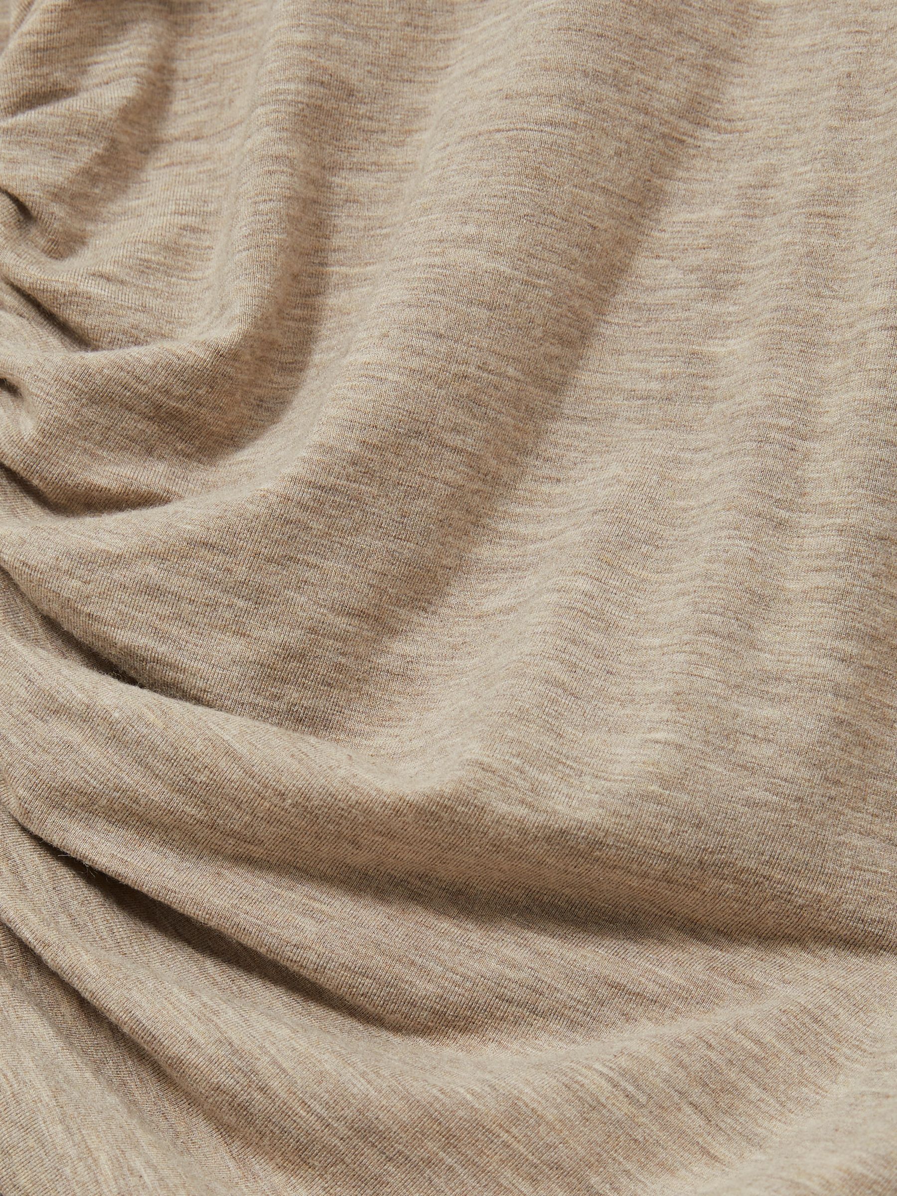 Asymmetric Ruched Top With Wool in Neutral