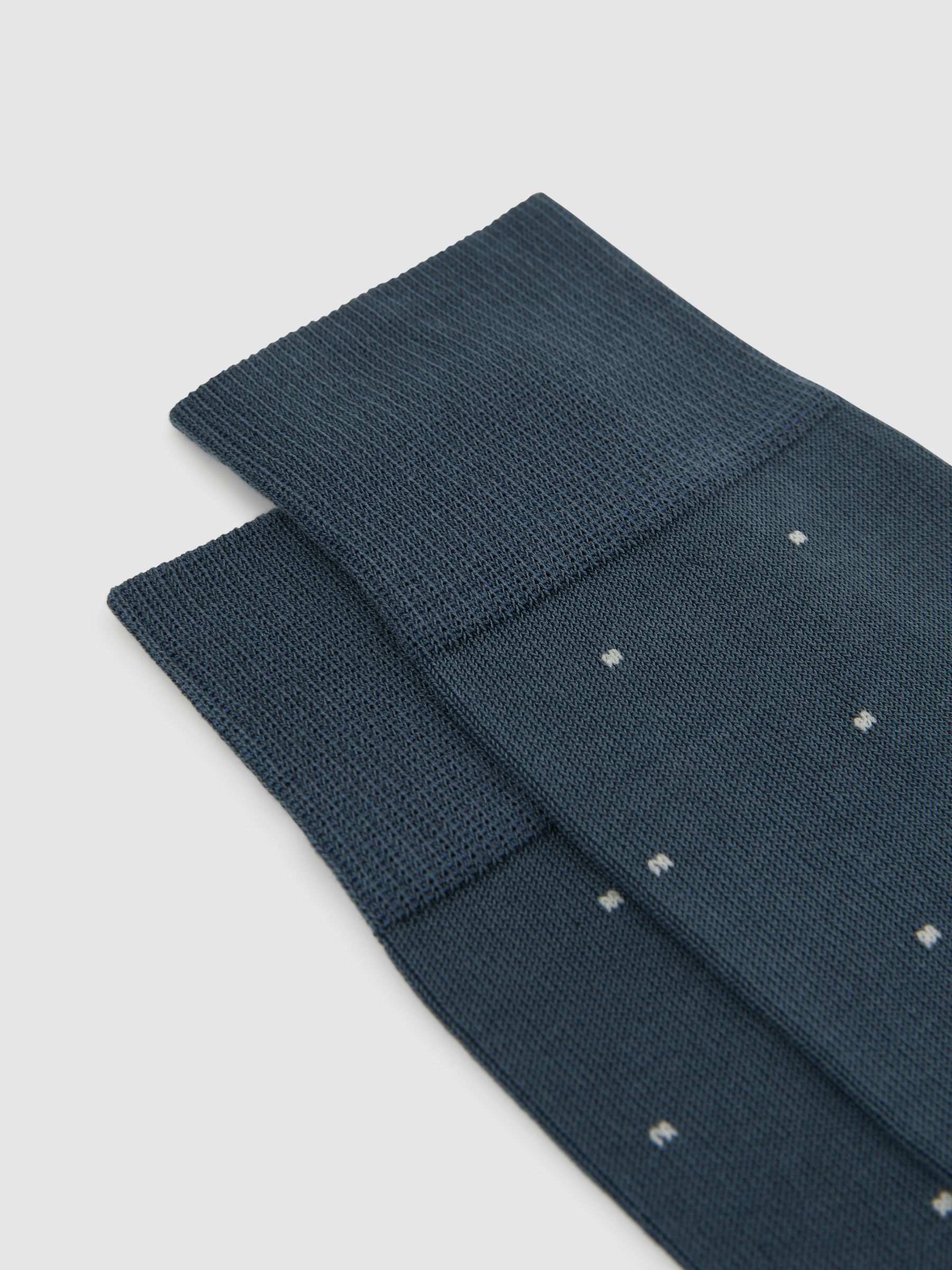 Polka Dot Socks in Airforce Blue