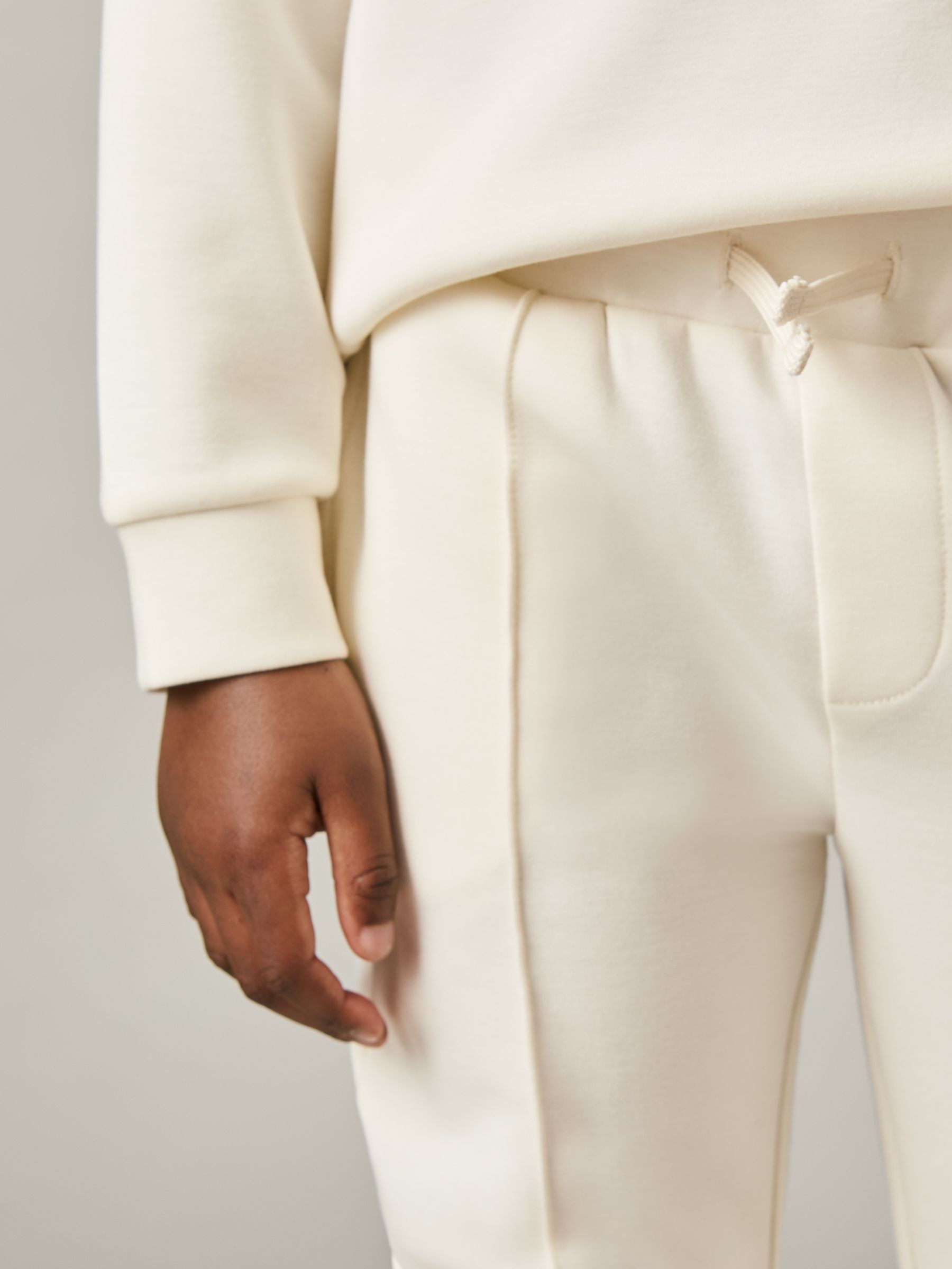 13-14 yrs Interlock Drawstring Joggers in Off White