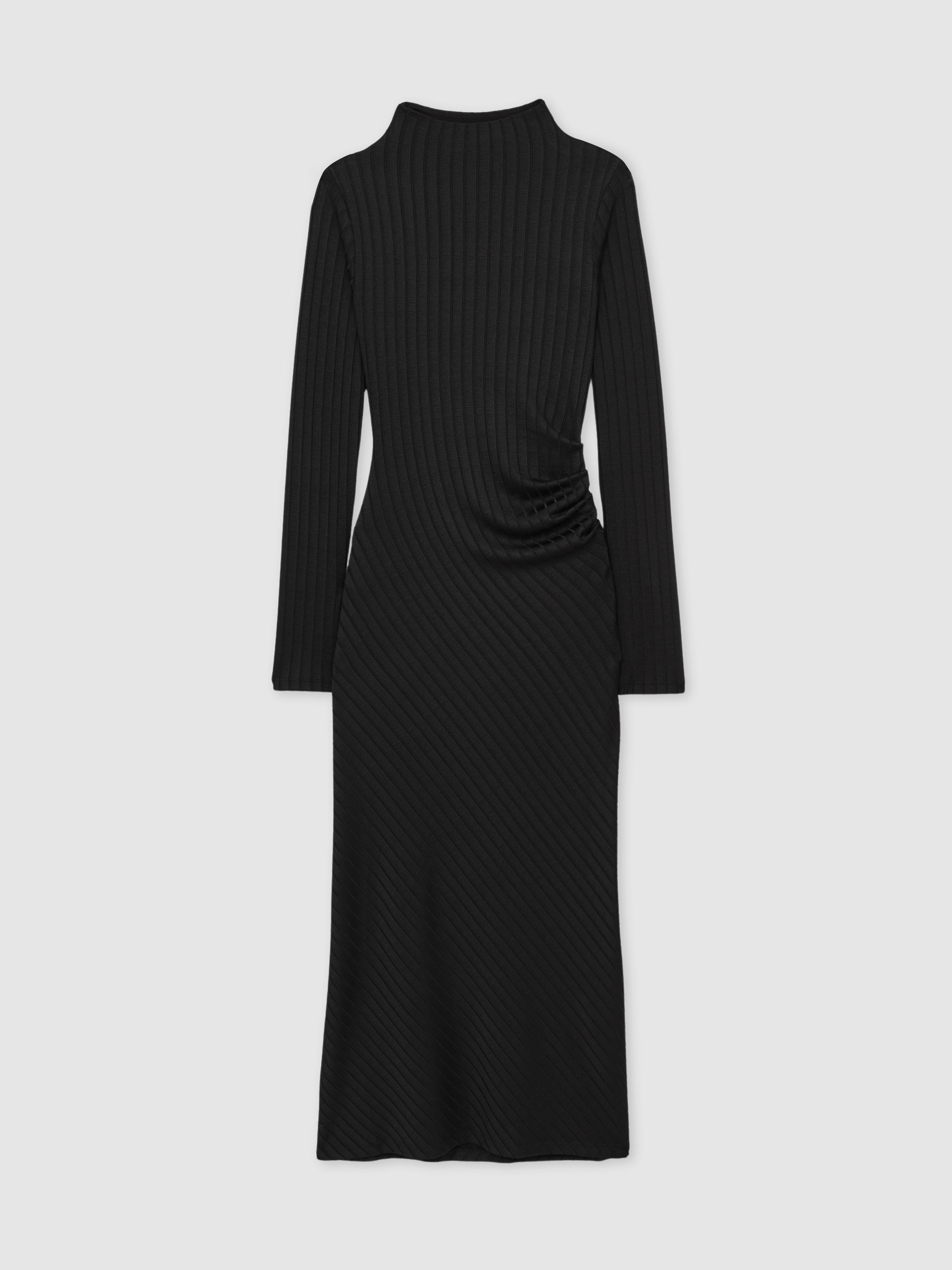 Good American Rib-Knit Midi Dress in Black