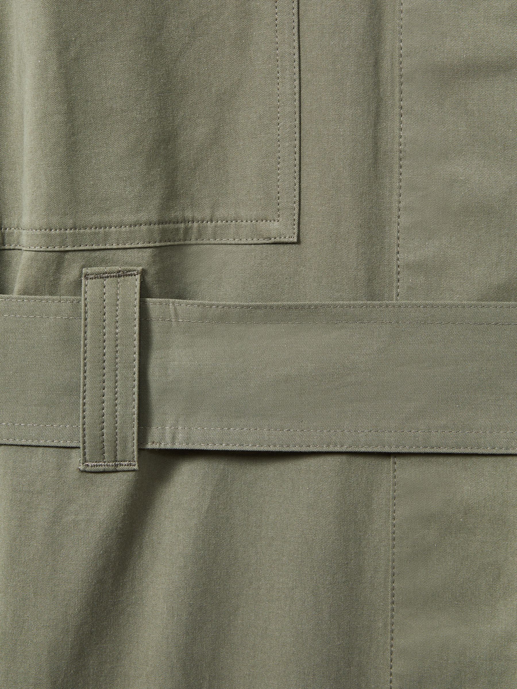 Utility Belted Midi Dress in Sage