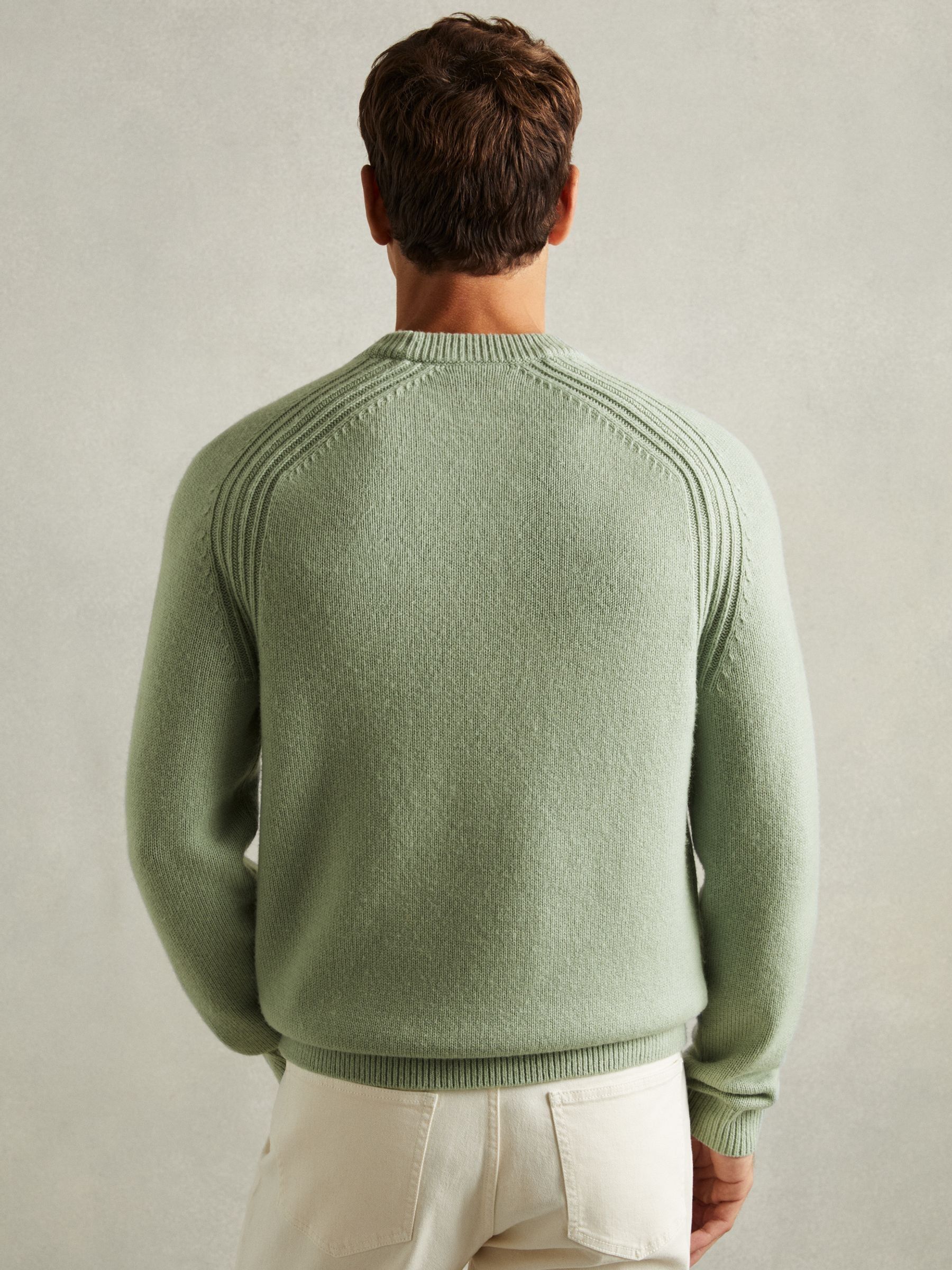 Wool-Blend Raglan-Sleeve Jumper in Sage Green