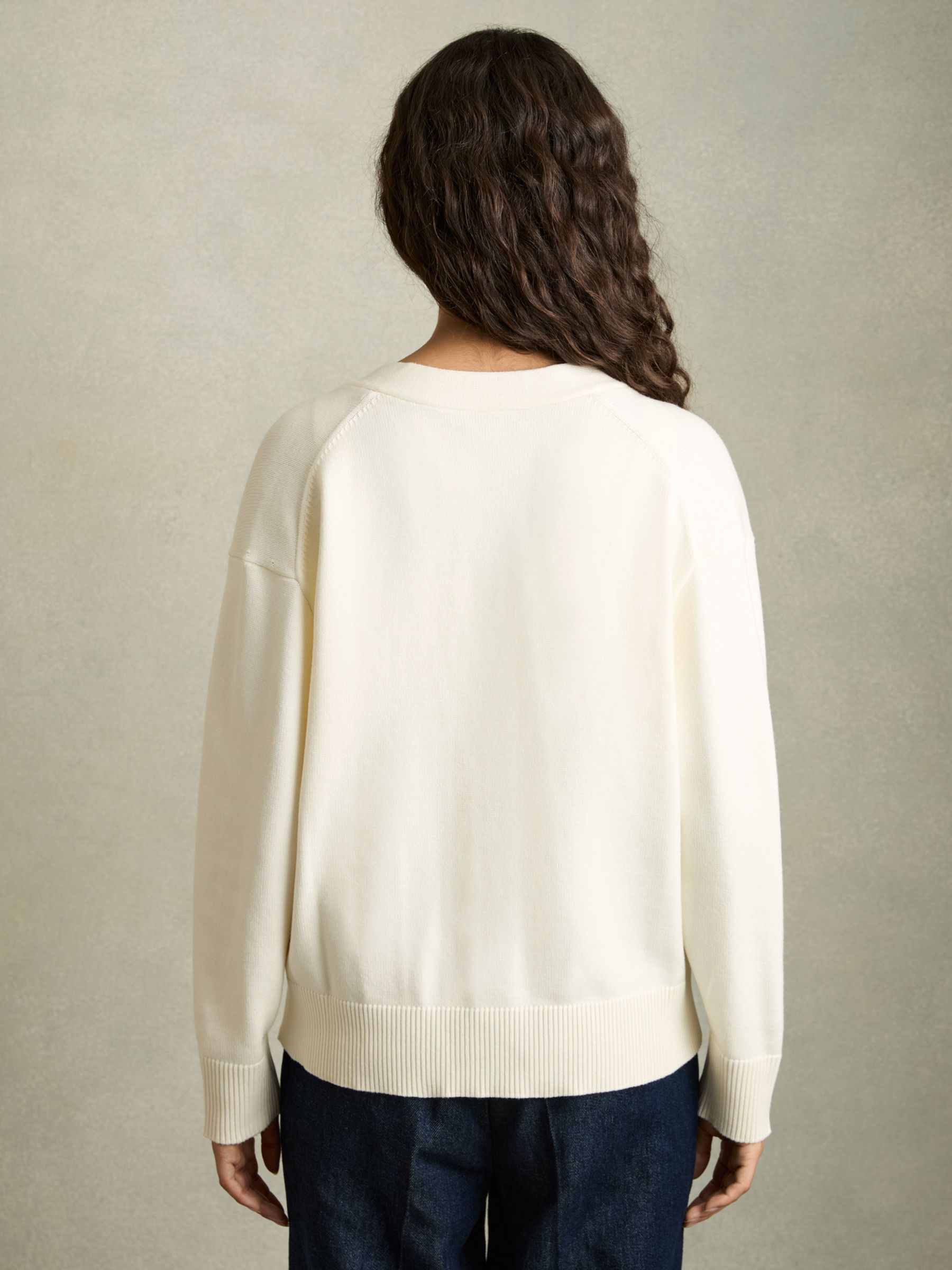 Chunky Knitted Cardigan in Ivory