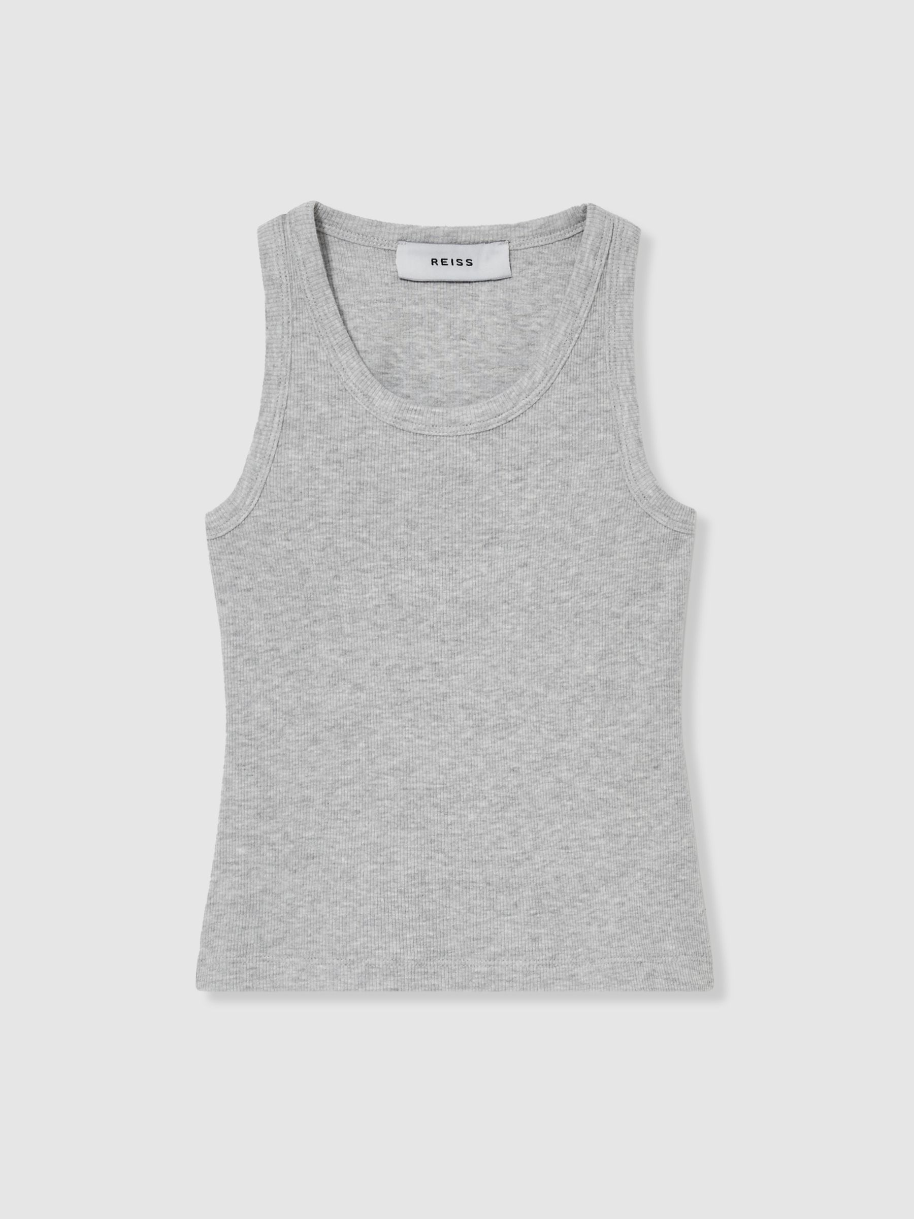 4-9 yrs Cotton Blend Ribbed Vest in Grey