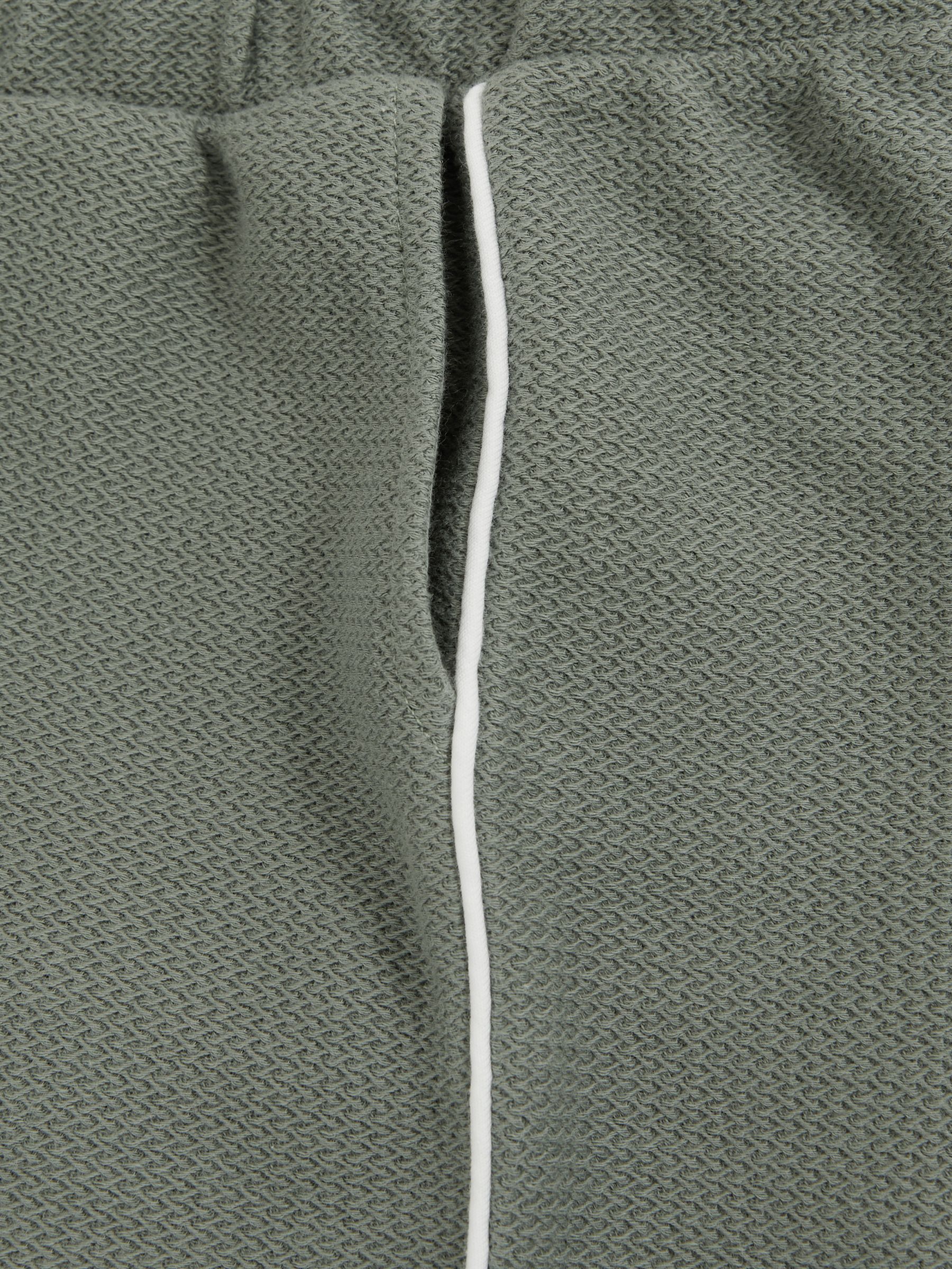 3-9 yrs Cotton Textured Piped Shorts in Sage Green