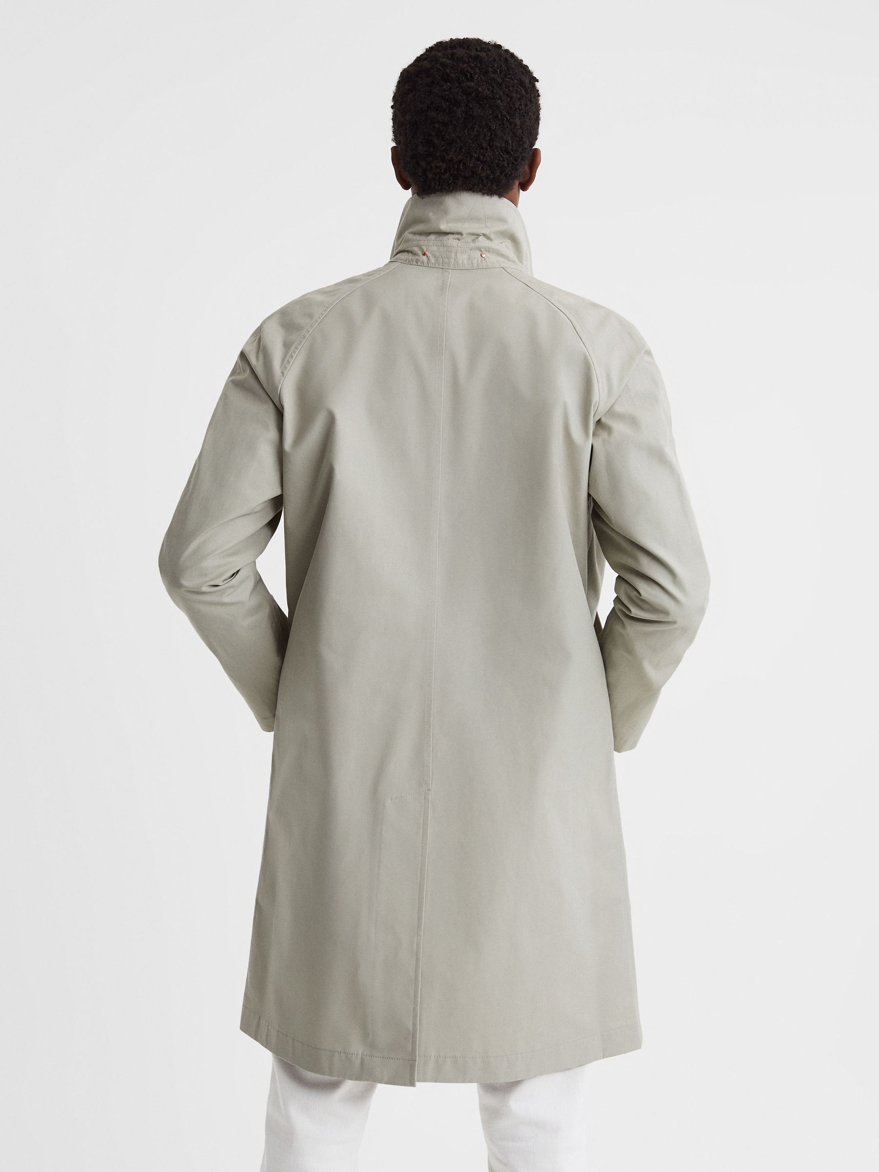 Private White Mid-Length Trench Coat in Stone