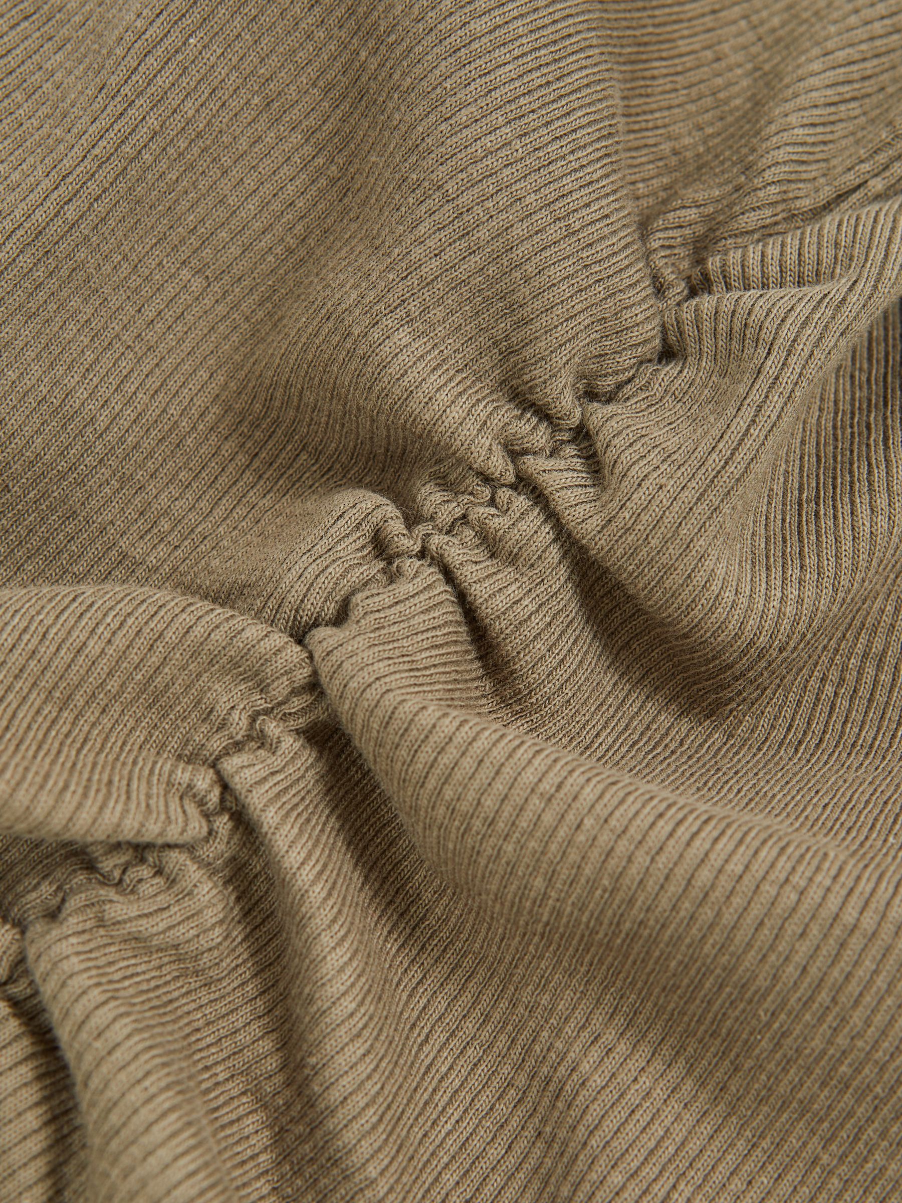 4-9 yrs Cotton Ruched Long-Sleeve T-Shirt with Stretch in Khaki