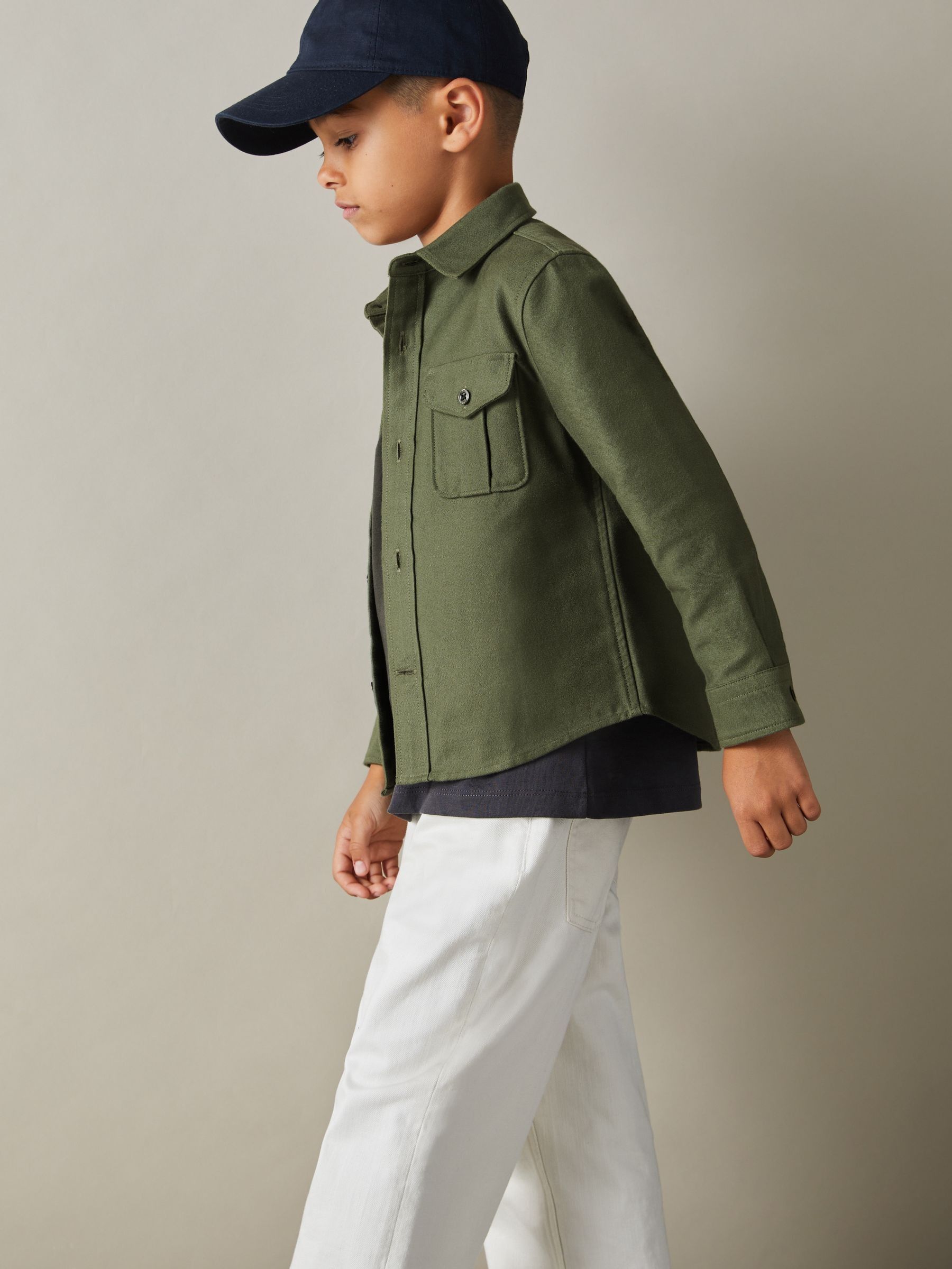 9-13 yrs Brushed 100% Cotton Shirt in Green