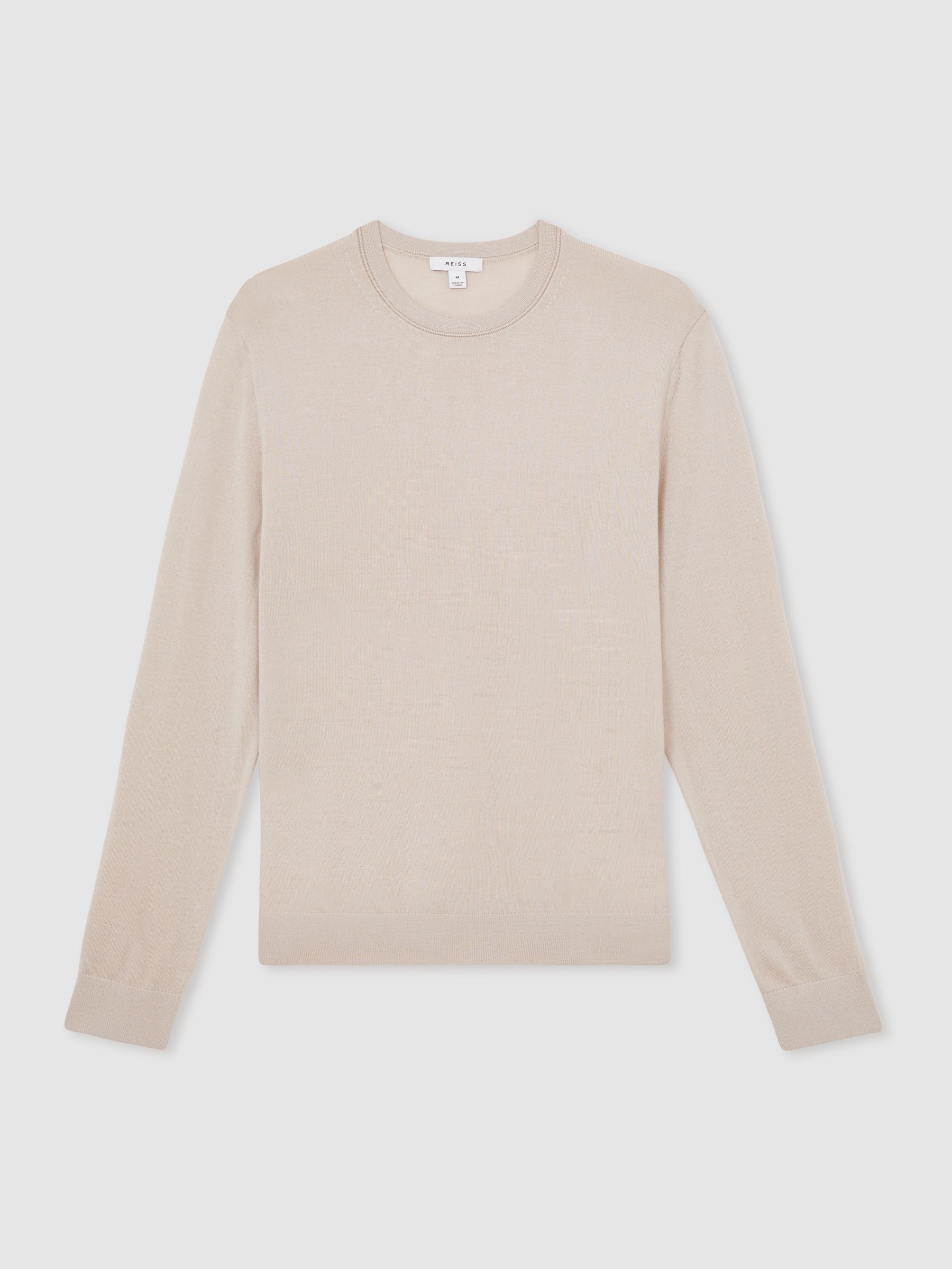 Wool-Blend Crew-Neck Jumper in Sand