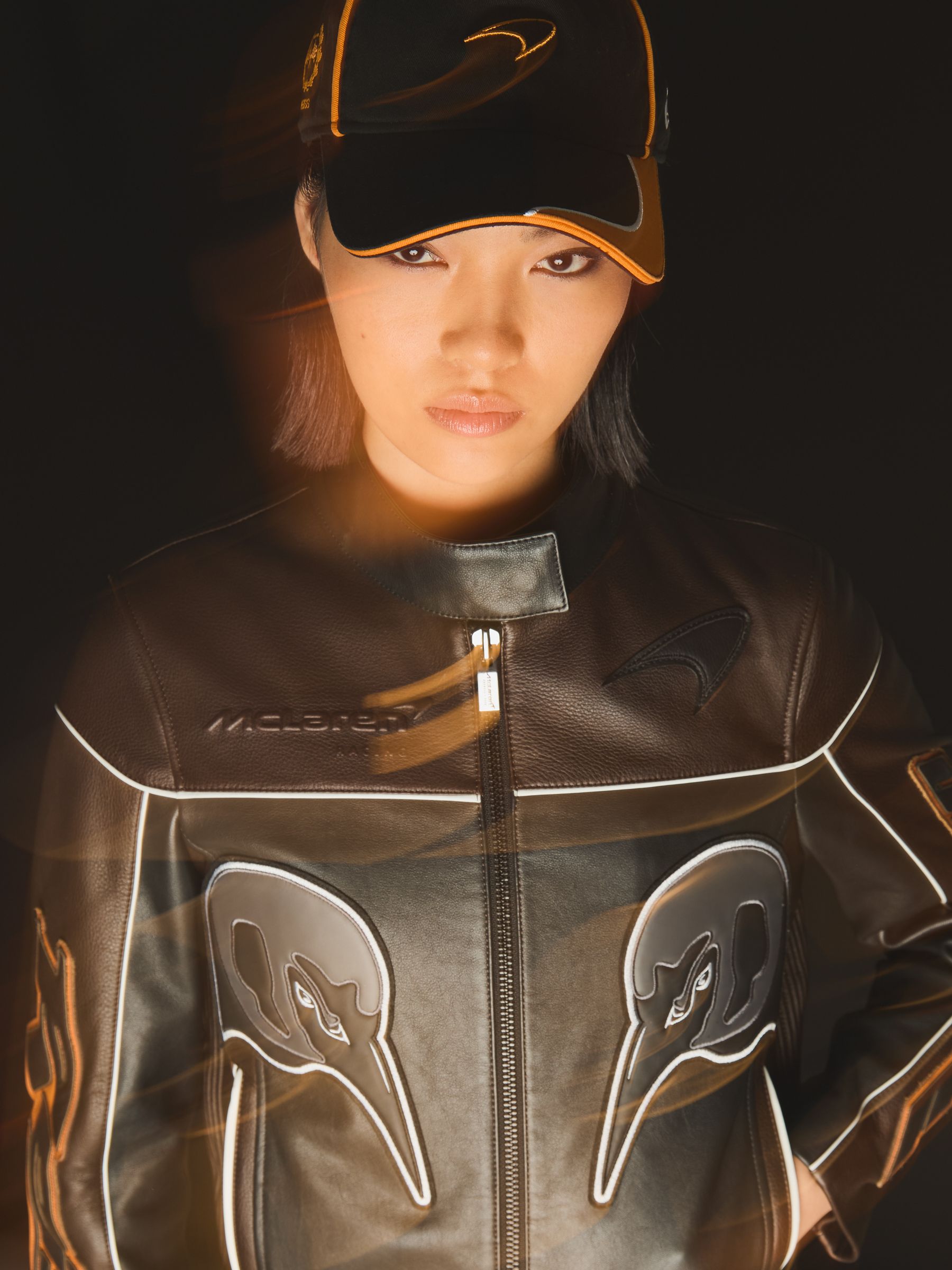 McLaren F1 Team Leather Biker Jacket in Black