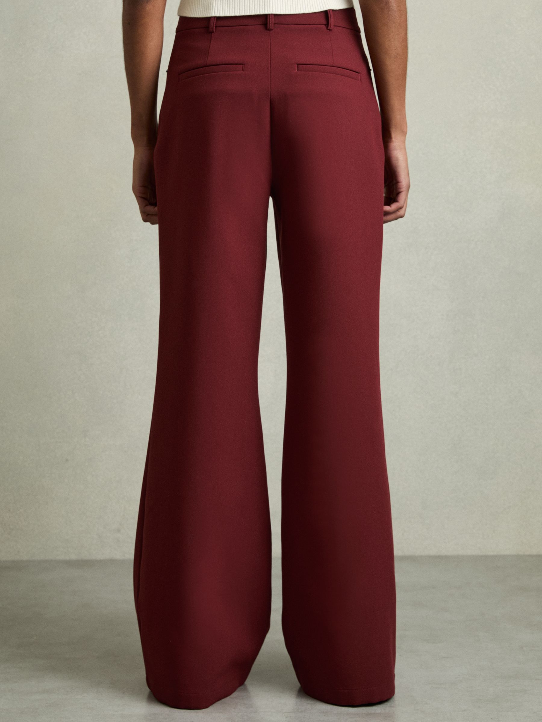 Palazzo Tailored Trousers in Dark Red