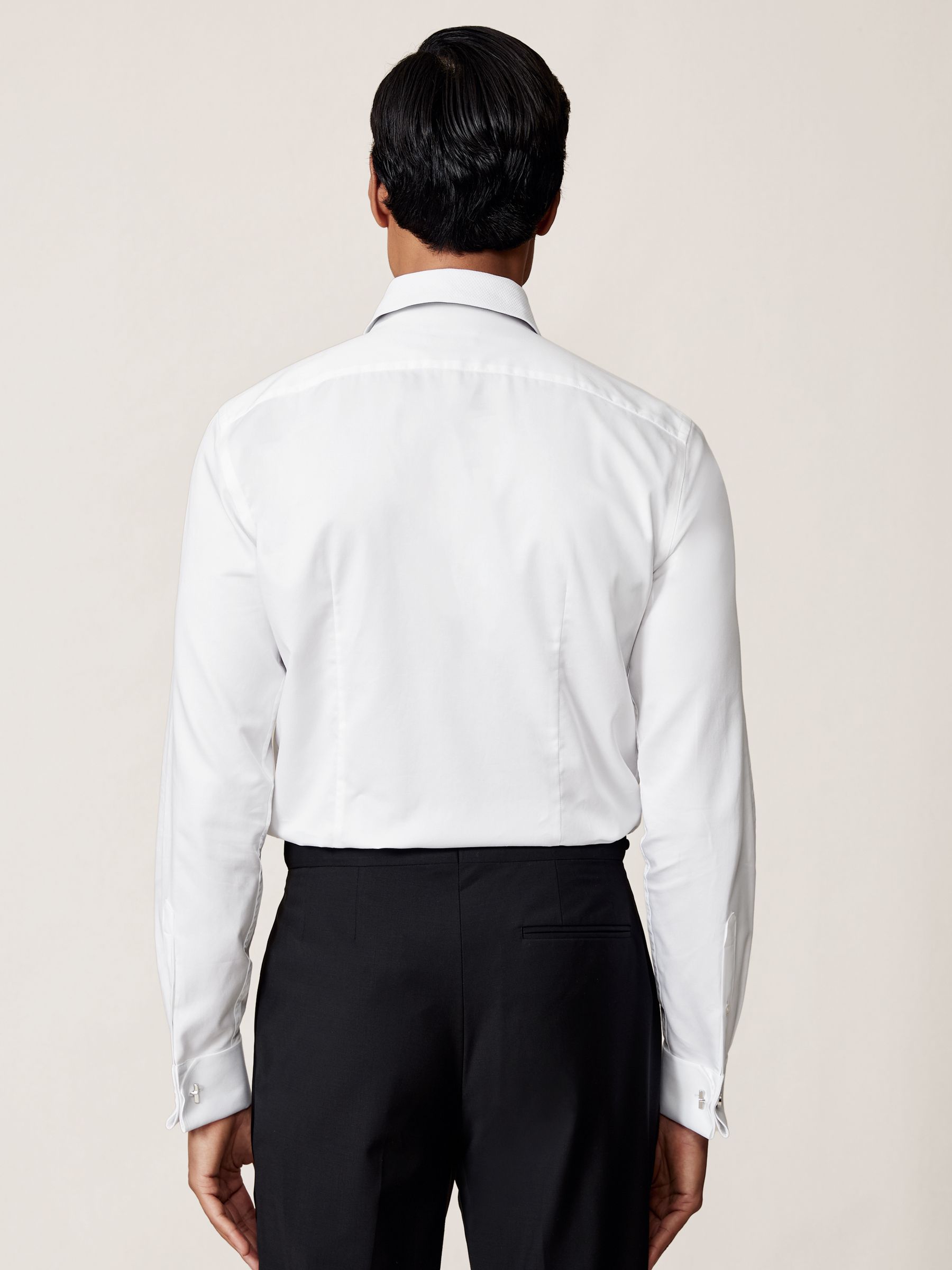 Slim Fit Cotton Double-Cuff Dinner Shirt Regular-Fit in White