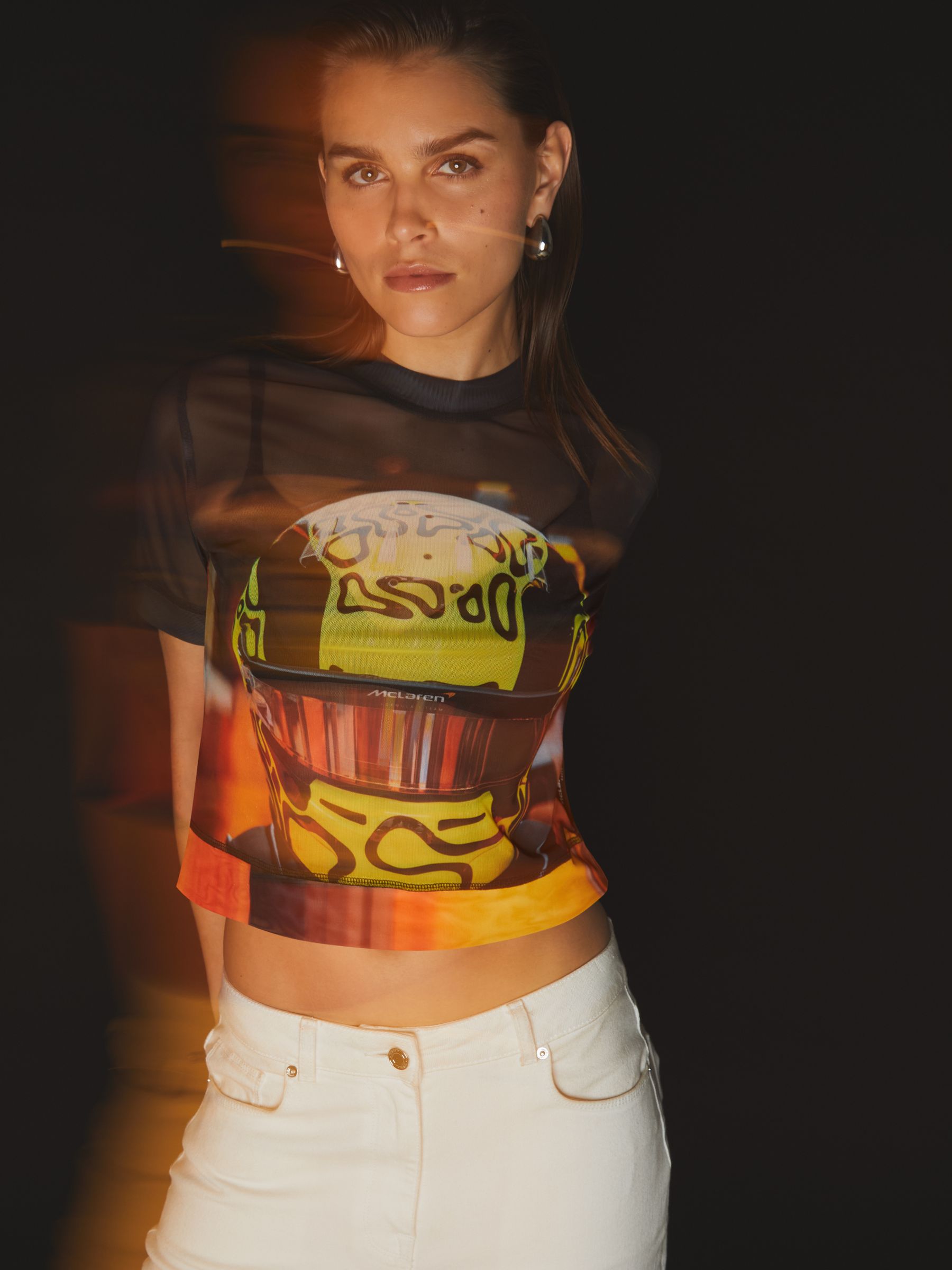 McLaren F1 Team Lando Print Mesh Top in Black