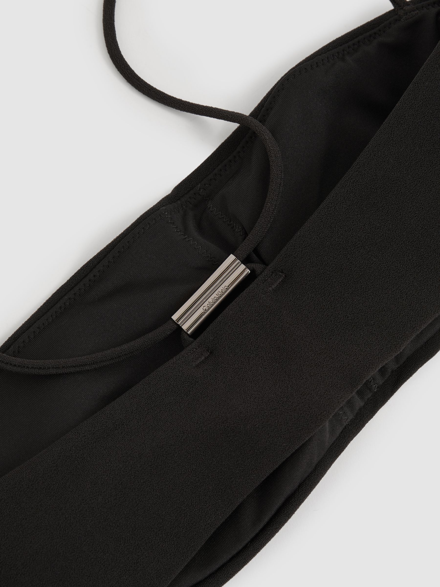 Crepe Bandeau Bikini Top in Black