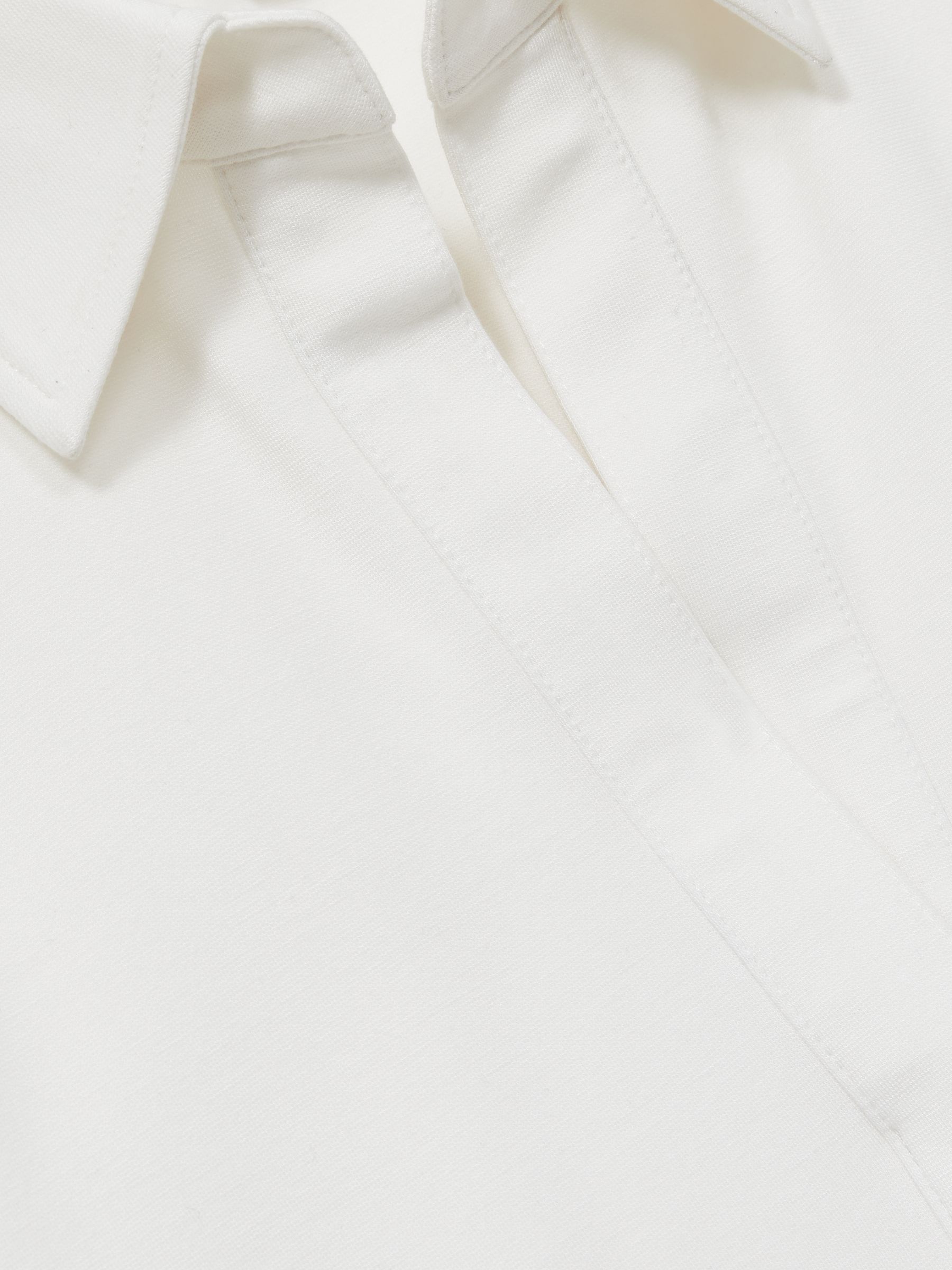 Open-Collar Polo Shirt in Cream