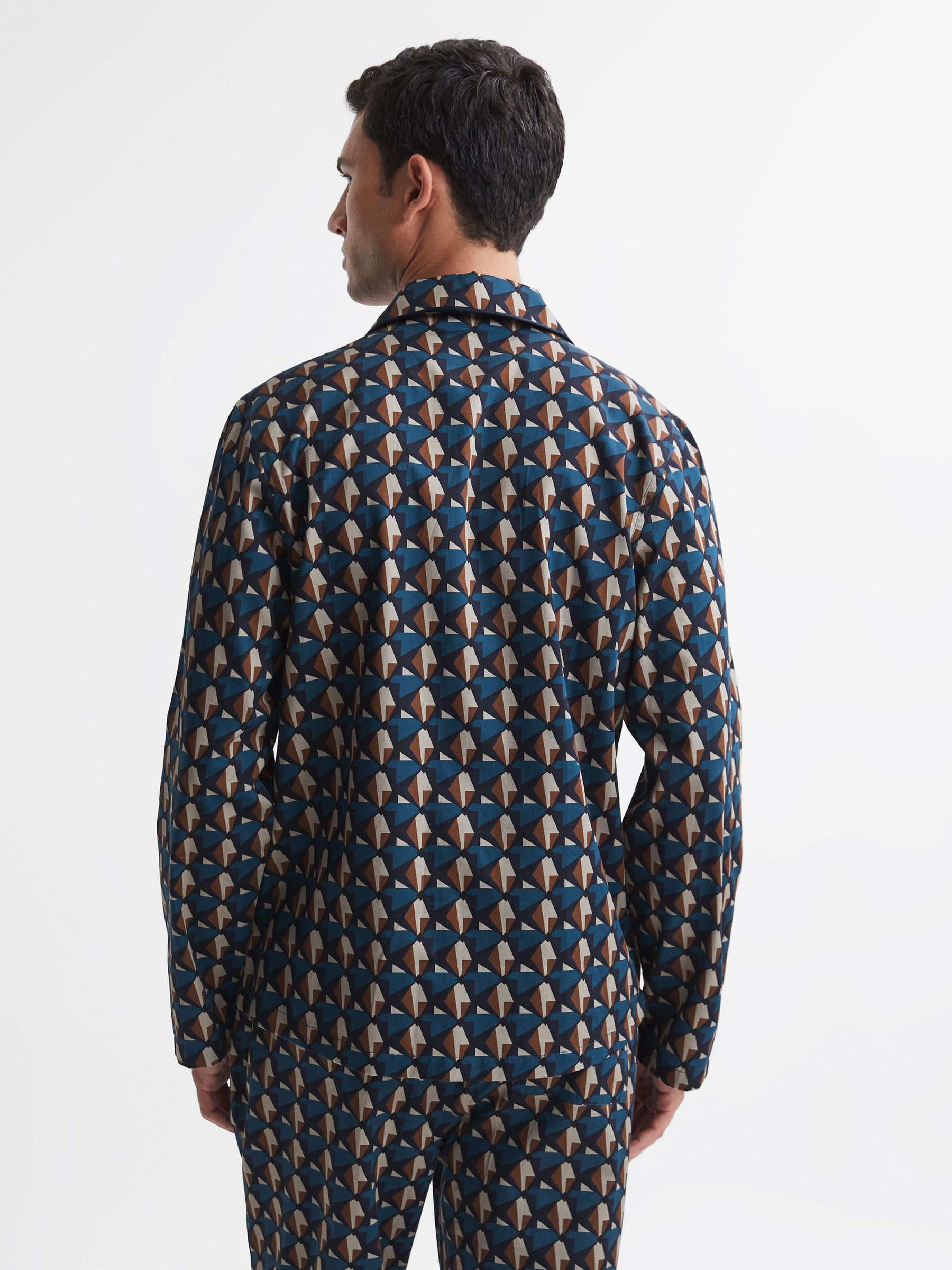 Cotton Printed Cuban Collar Pyjama Top in Multi