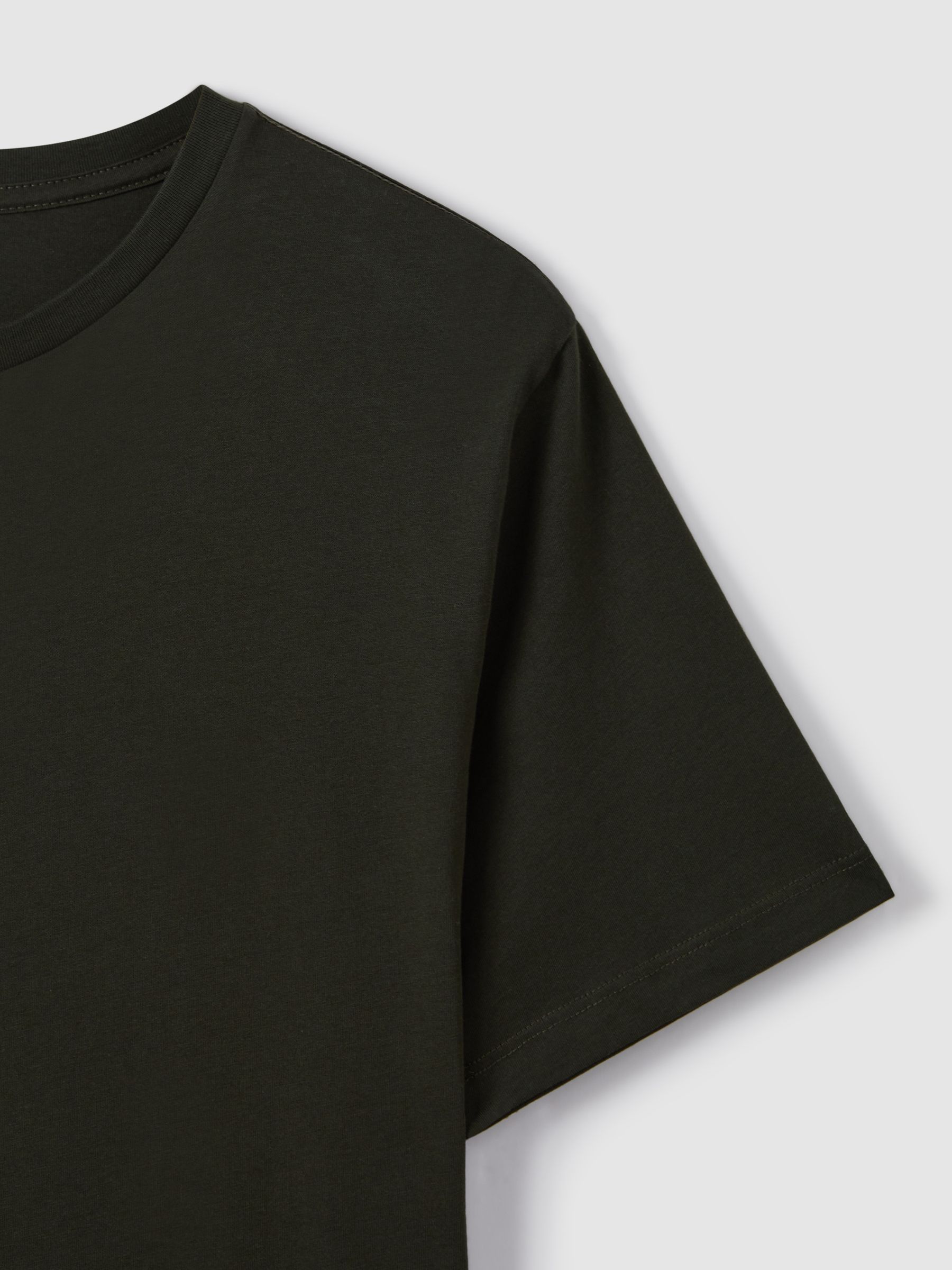 Cotton Crew Neck T-Shirt in Oxidised Green