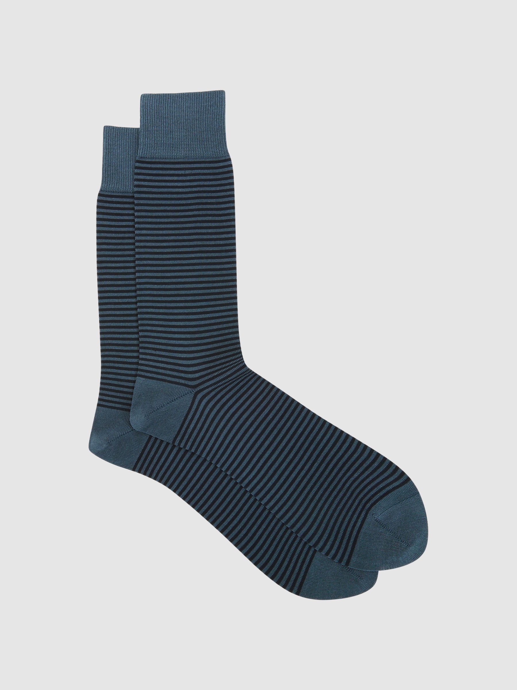 Striped Socks in Airforce Blue/ Navy