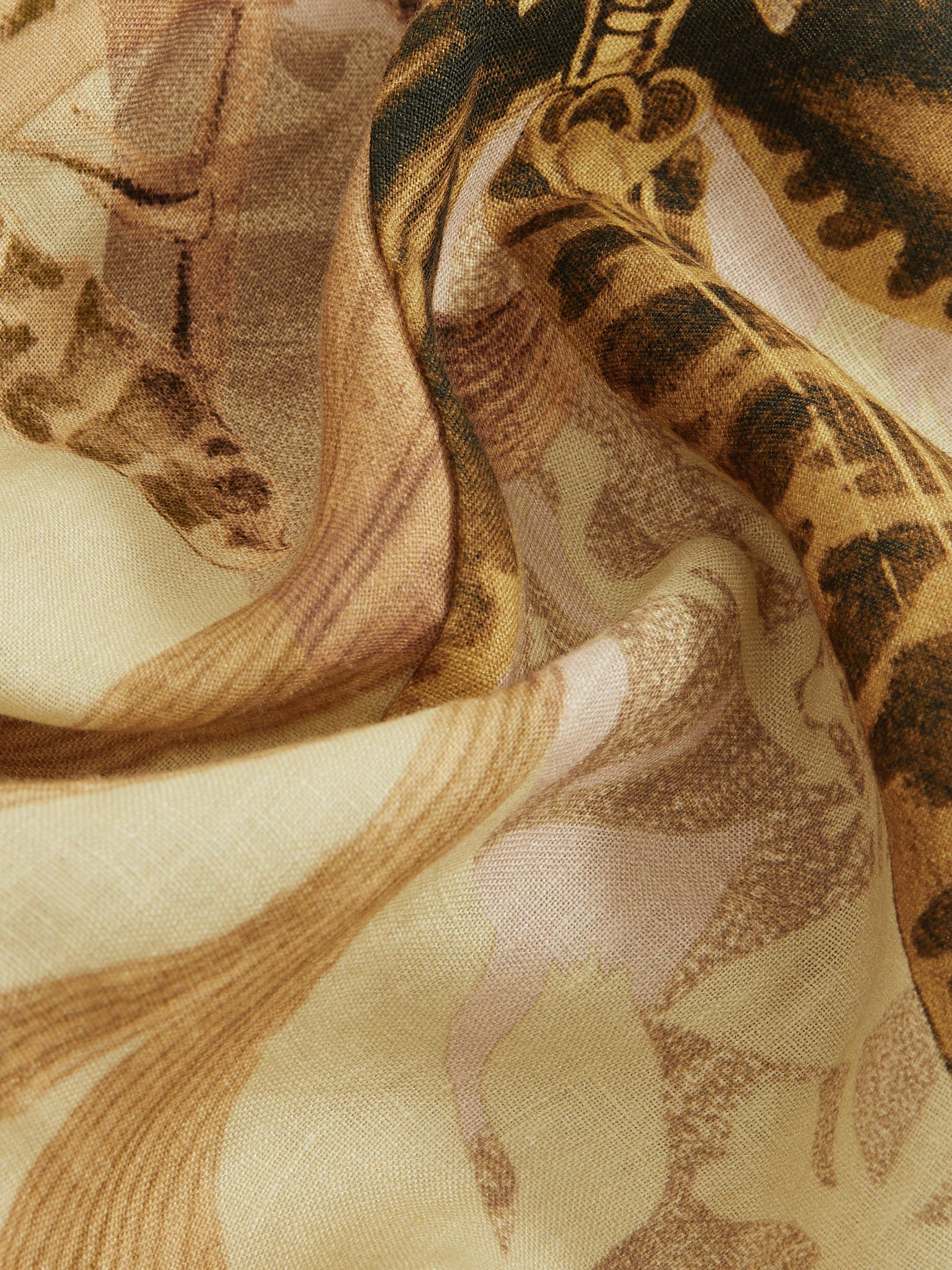 Reiss | NYBG Linen Floral Midi Dress in Neutral