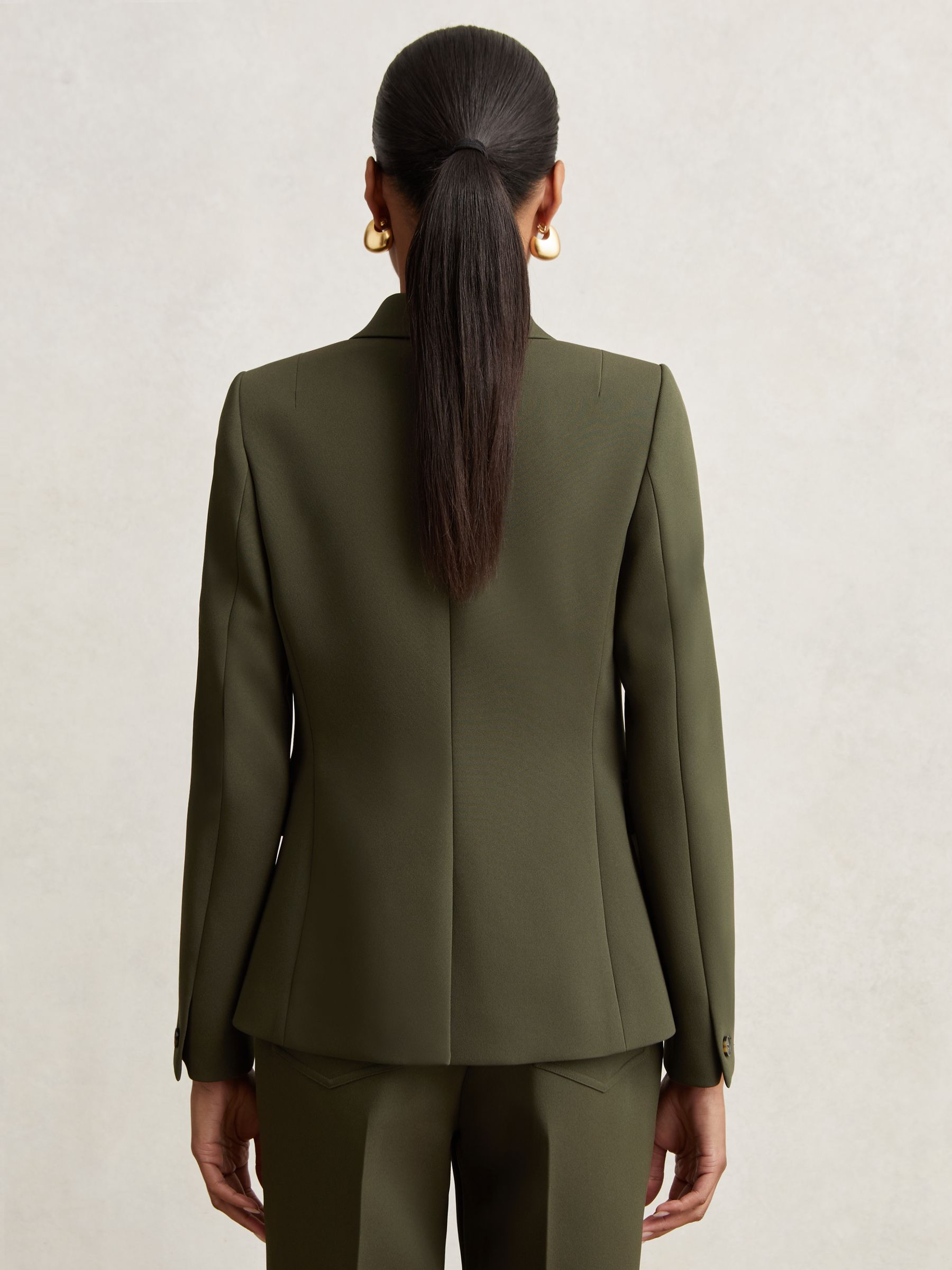 Double-Breasted Suit Blazer in Green