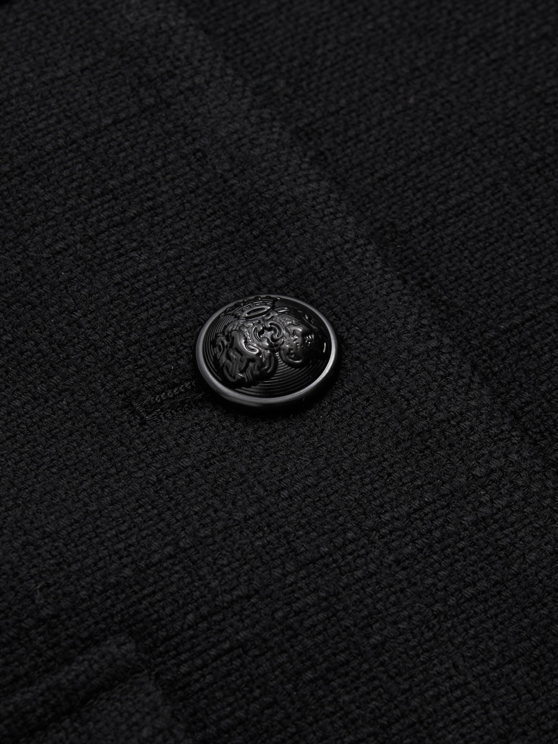 Cropped Wool Single Breasted Jacket in Black