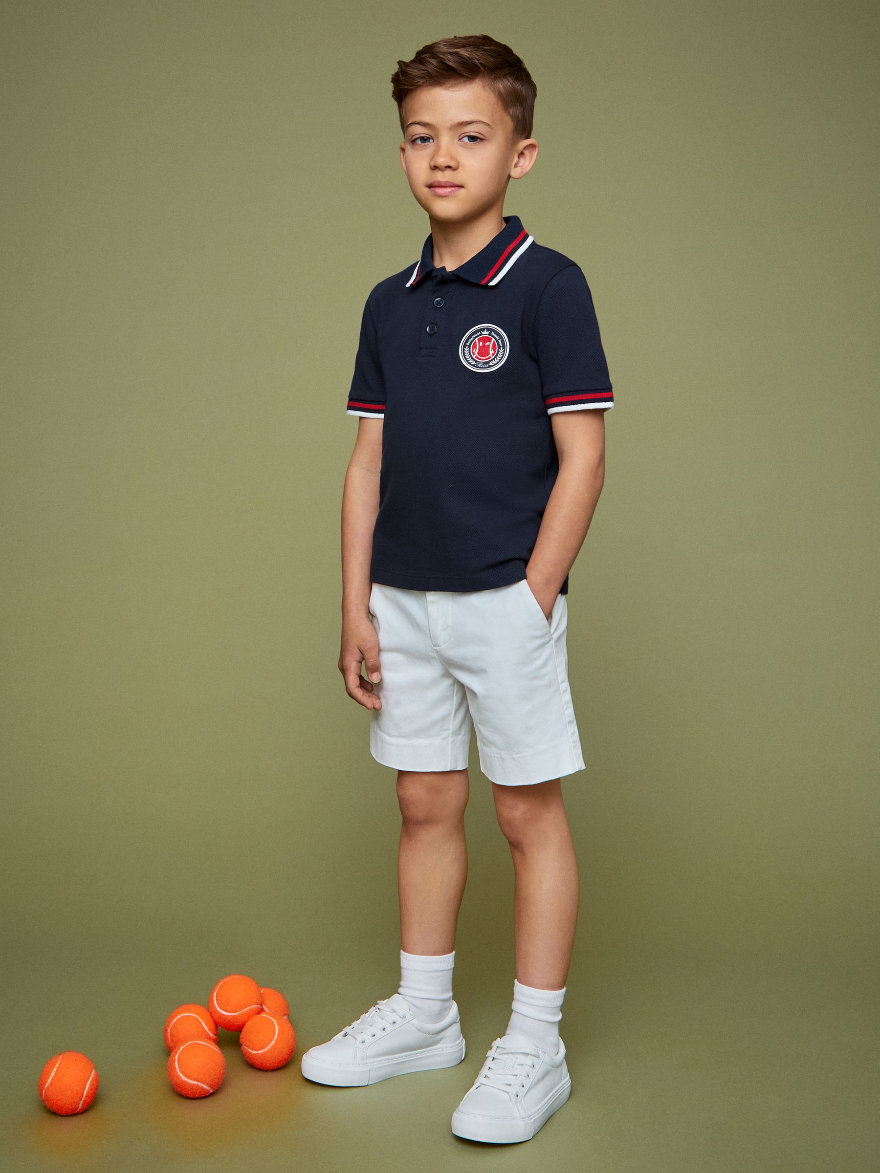 9-13 yrs SmileyWorld | Reiss Piqué Polo Shirt in Navy