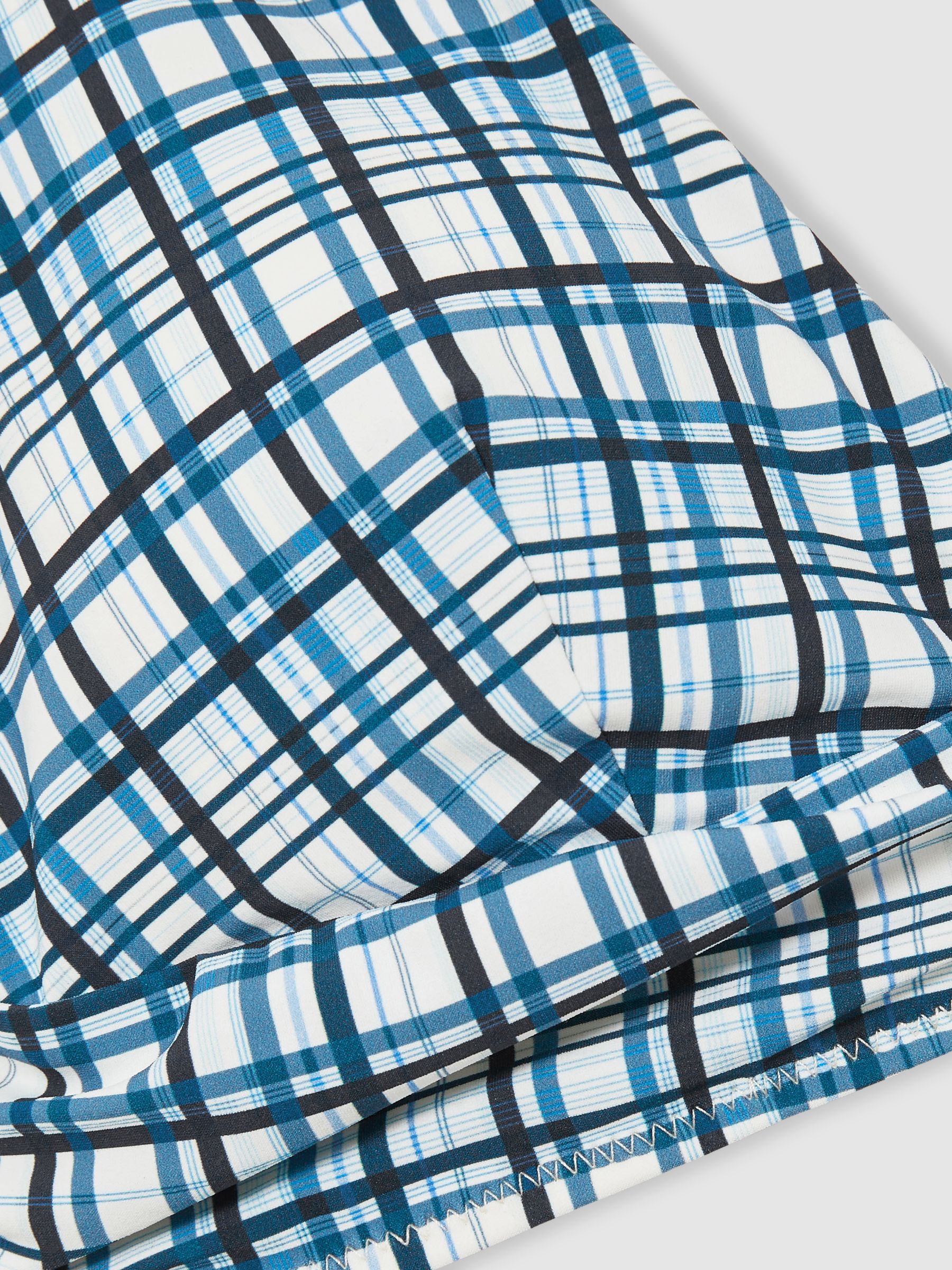 Check Halterneck Bikini Top in Blue