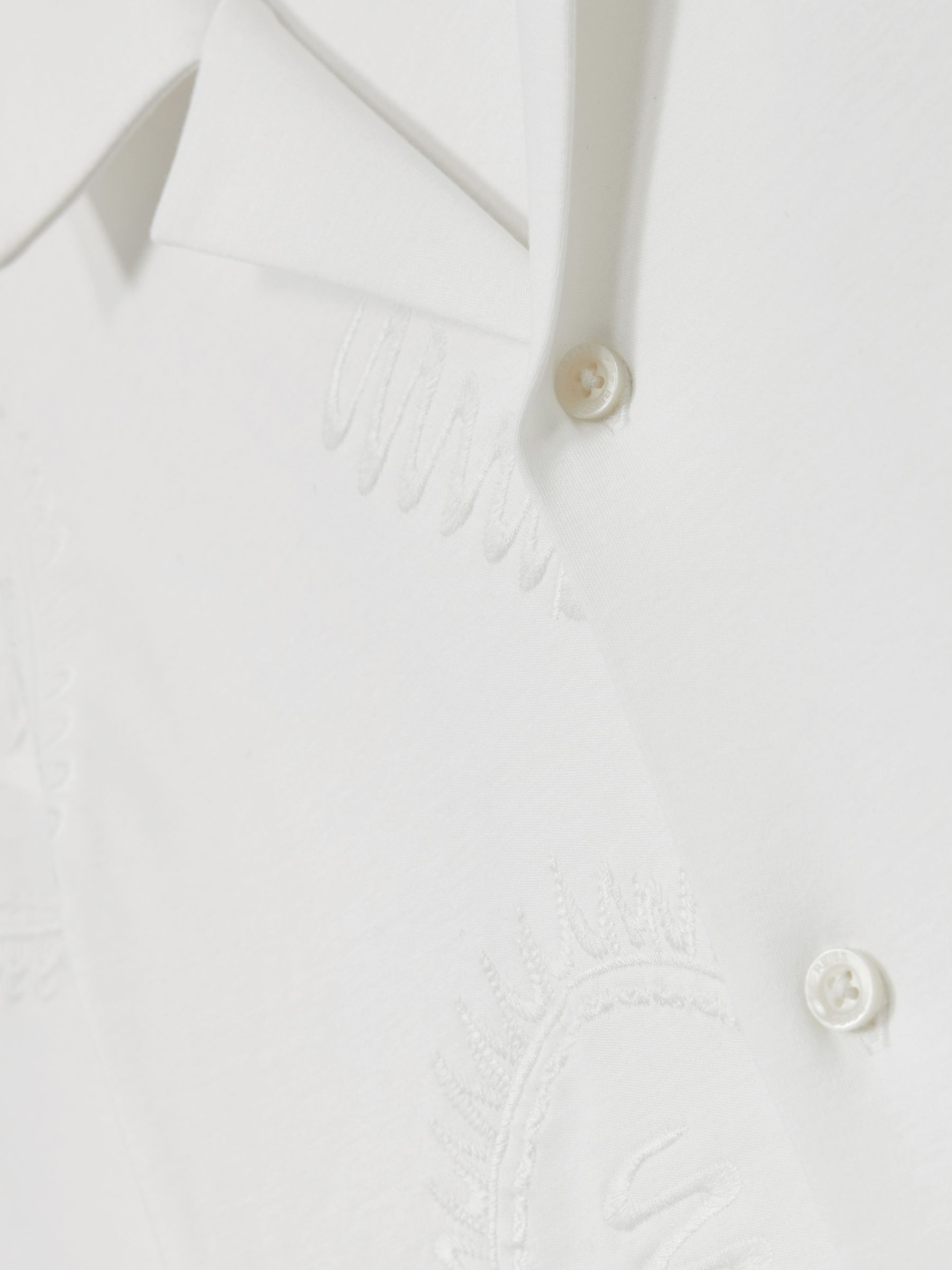Cotton Paisley-Embroidered Shirt in White