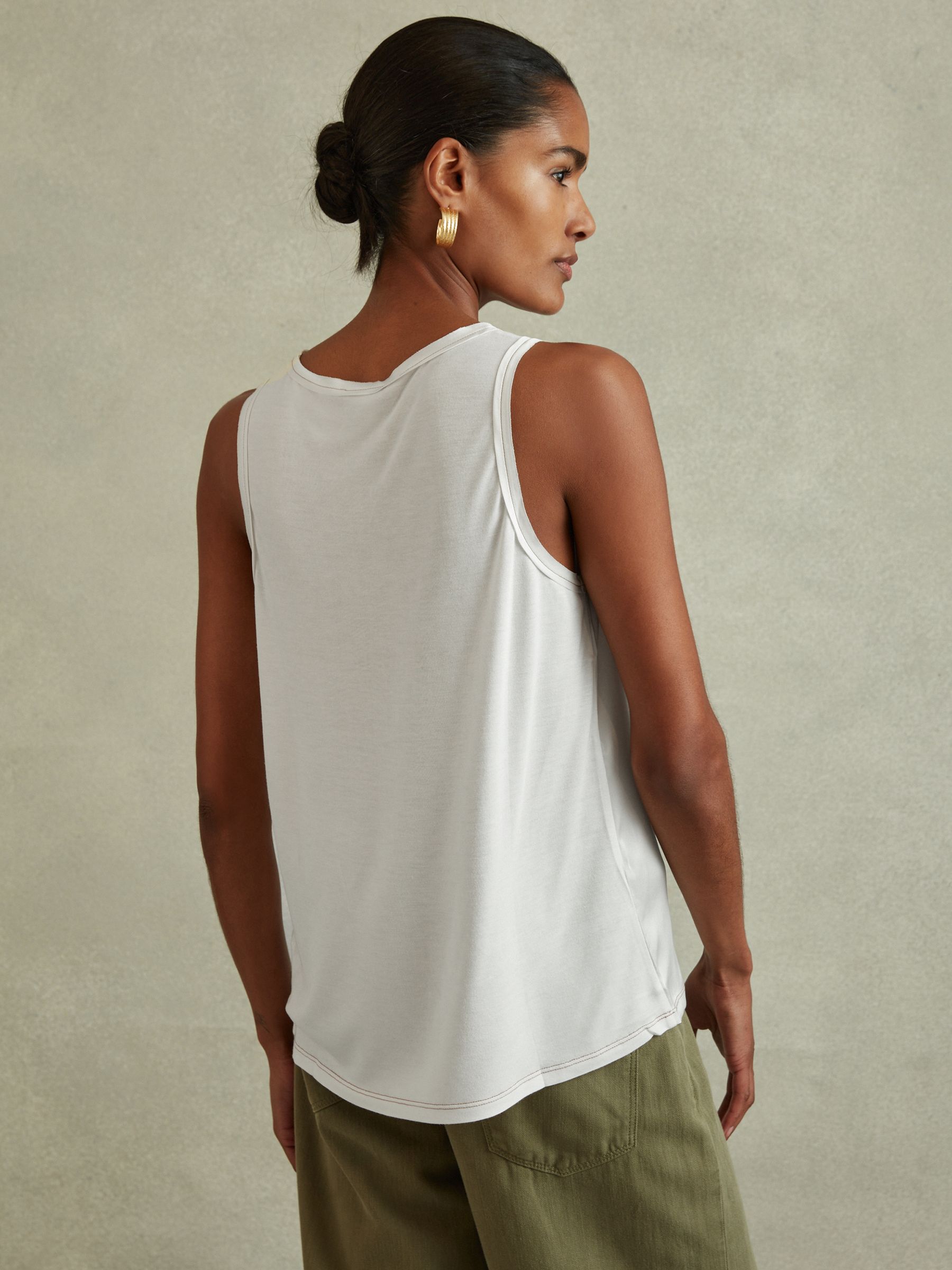 Silk Front Vest in White