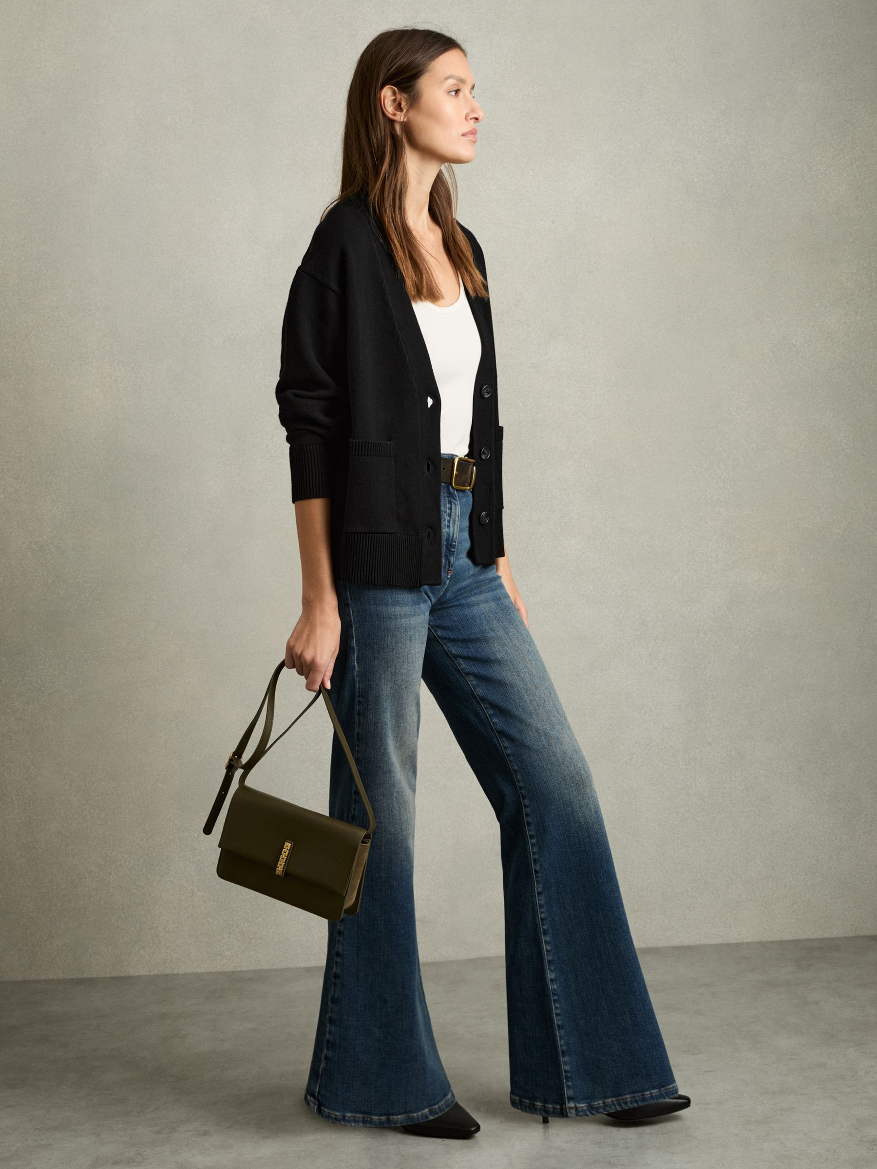 Chunky Knitted Cardigan in Black