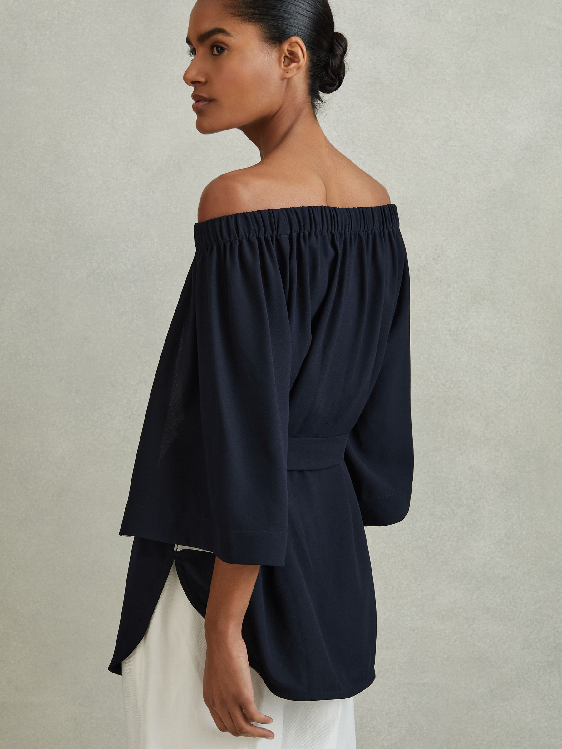 Off-The-Shoulder Tunic in Navy