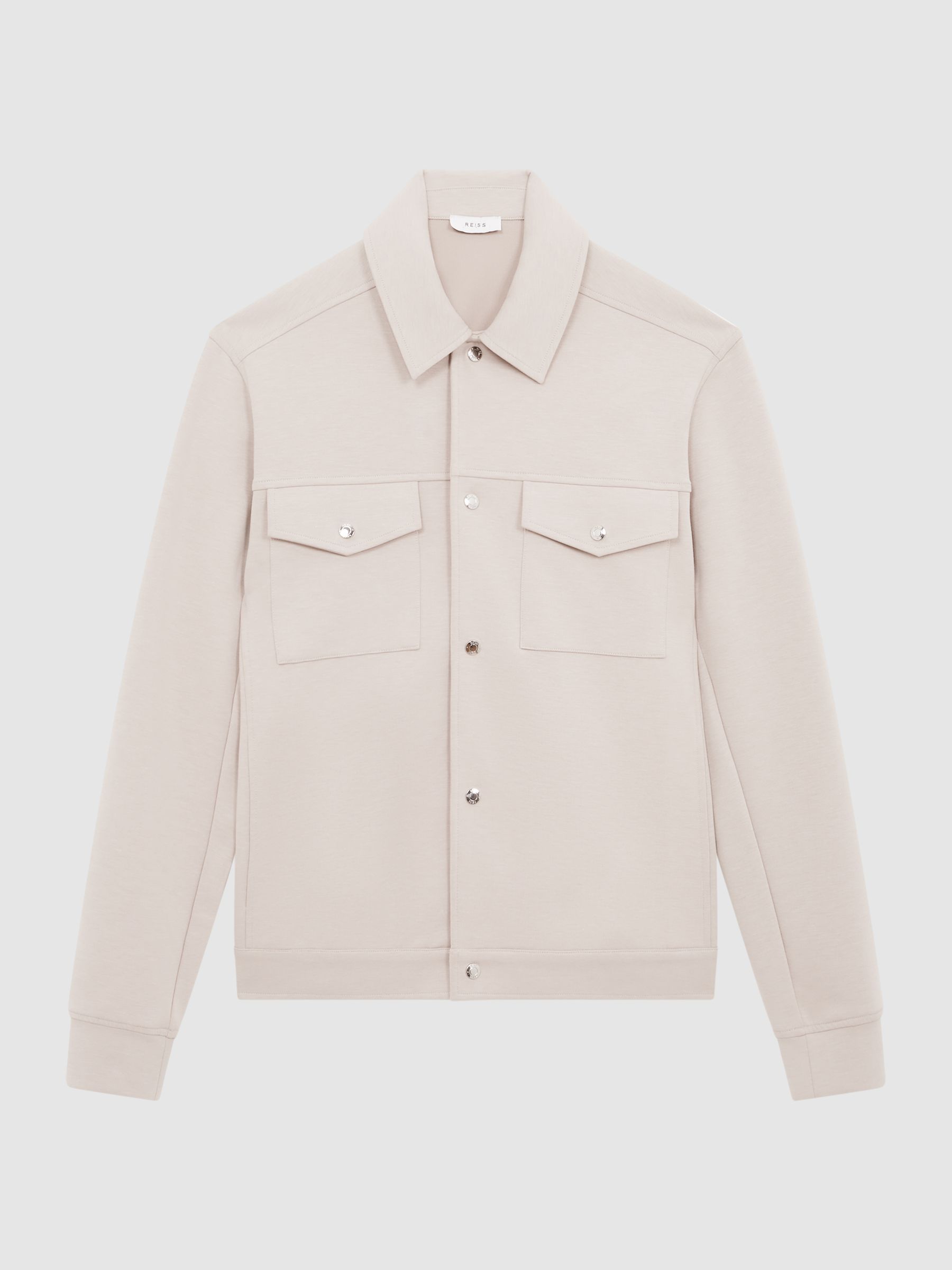 Jersey Interlock Overshirt in Oatmeal