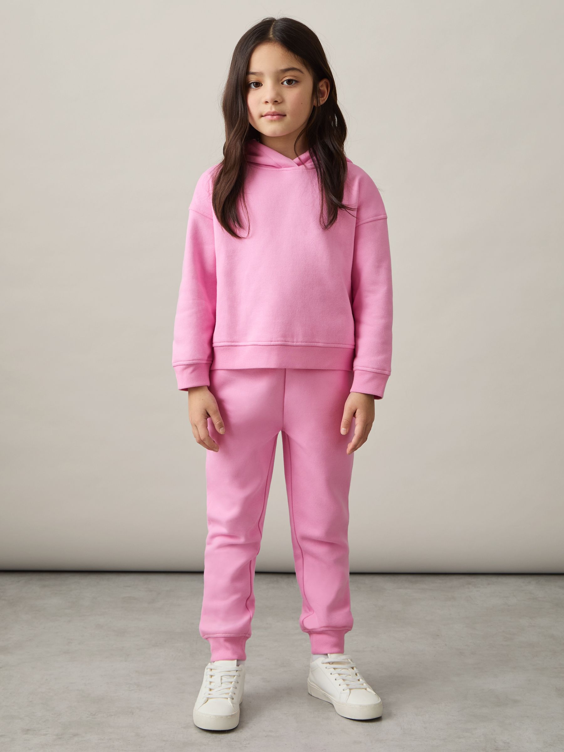4-9 yrs Cotton-Blend Hoodie And Joggers Set in Bright Pink