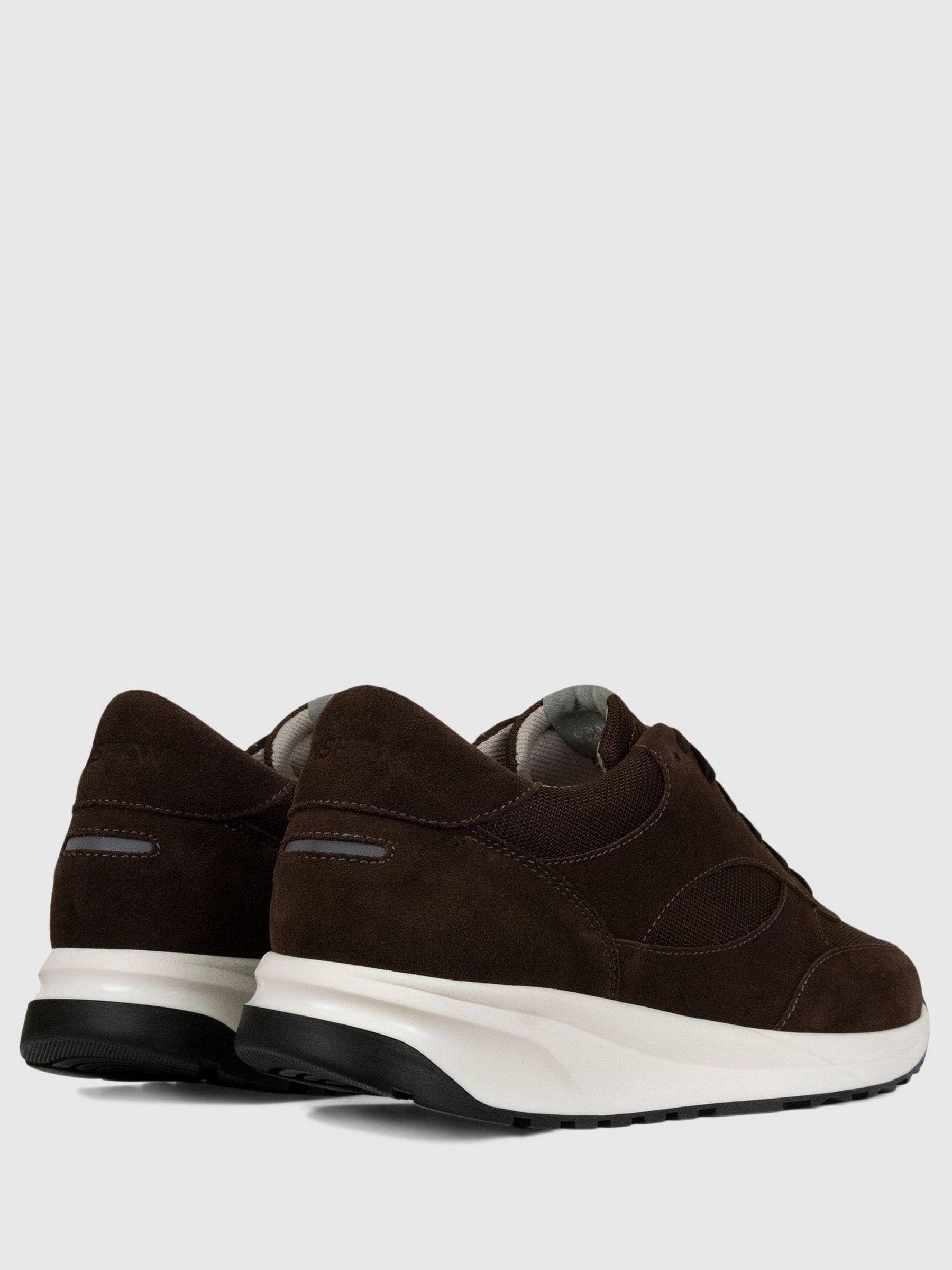 Unseen Footwear Suede and Mesh Rozel Trainers in Brown
