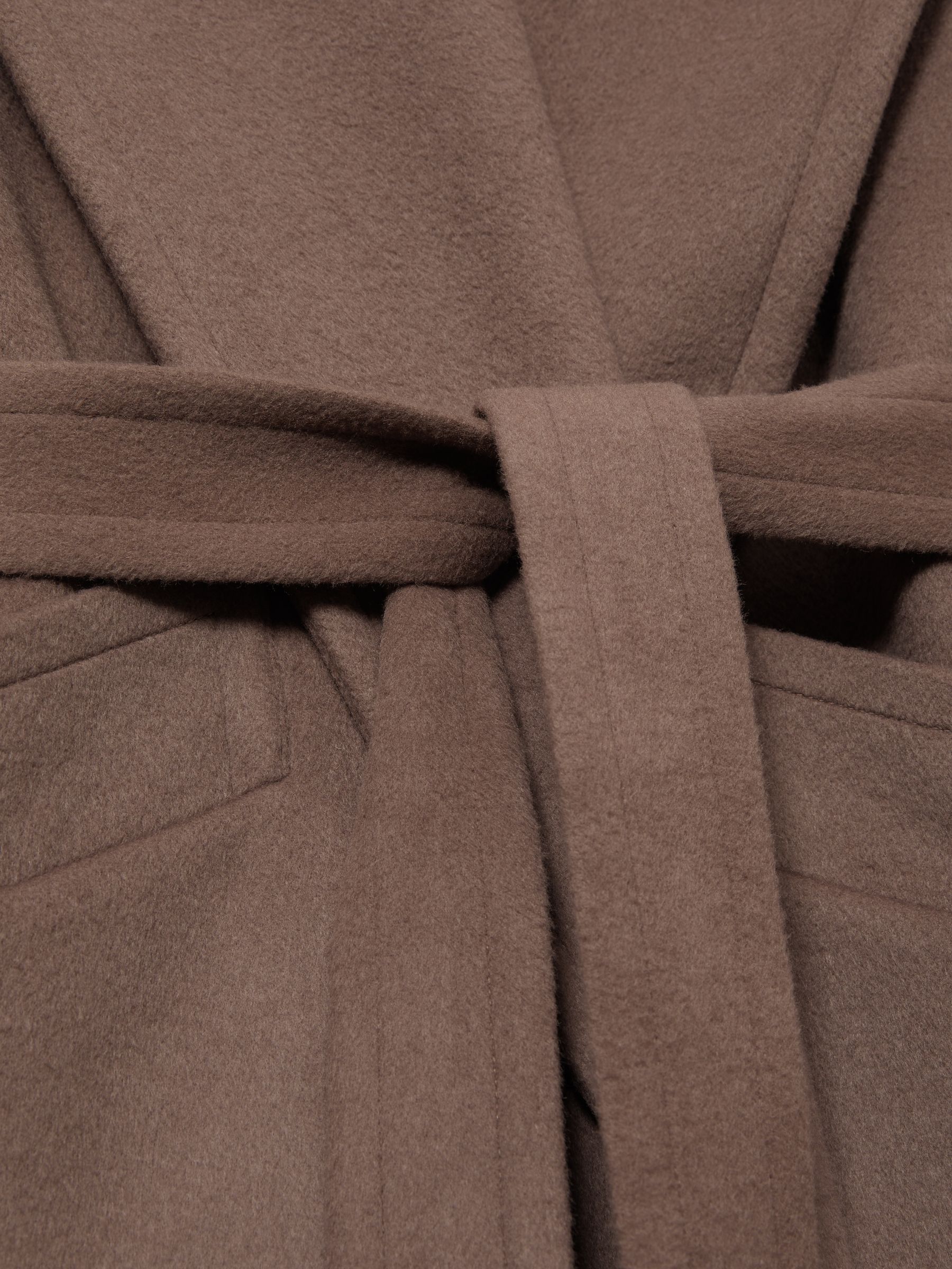 Wool-Blend Blindseam Coat in Mink Neutral