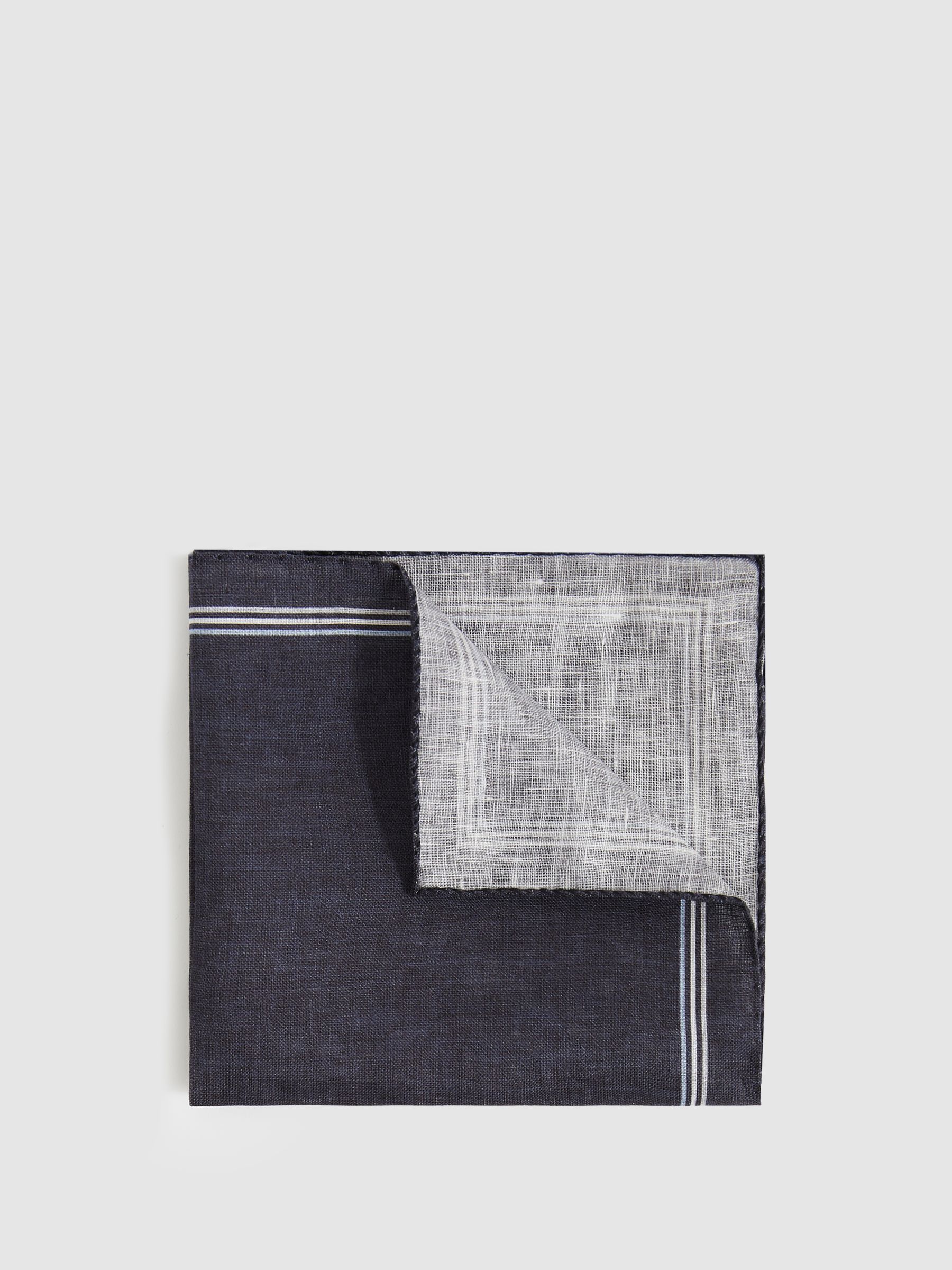 Linen Pocket Square in Navy