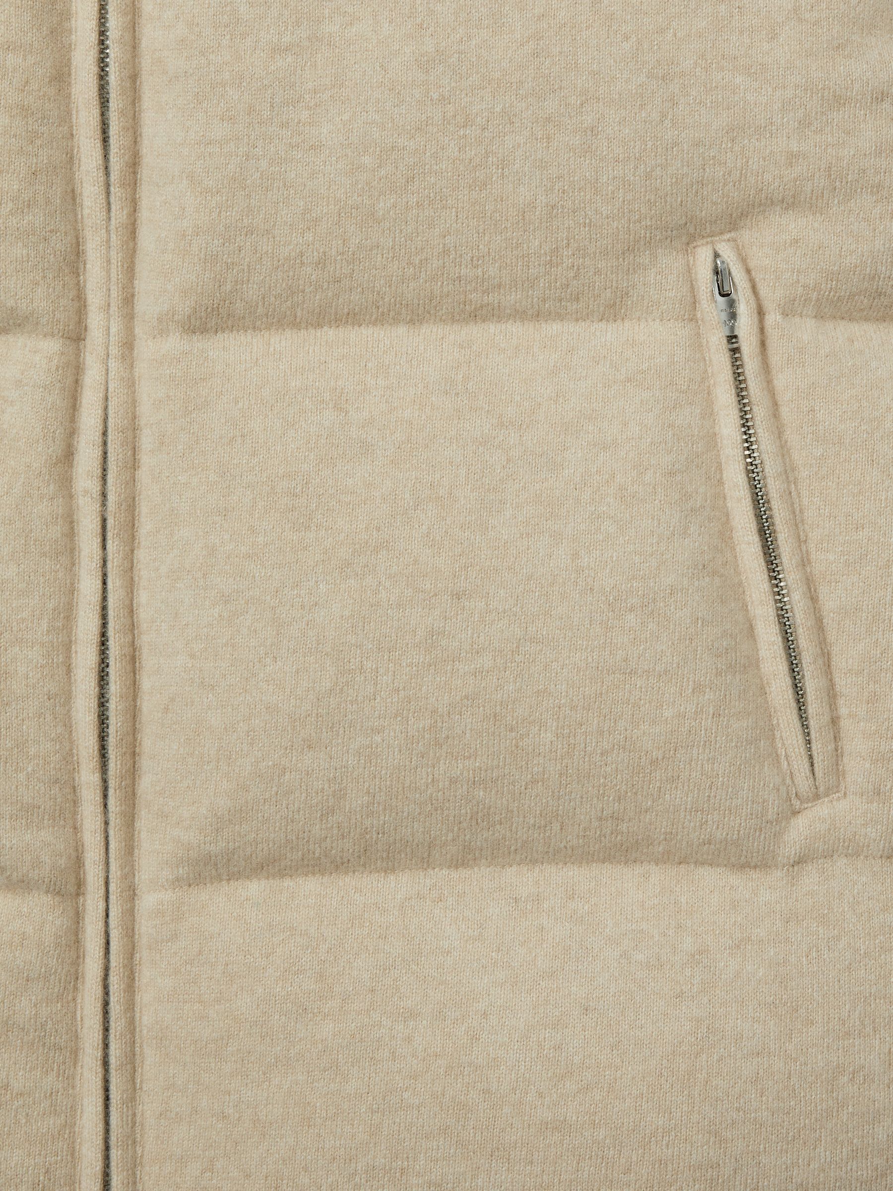 Reiss | Les 100 Ciels Brushed-Cashmere Down Gilet in Stone