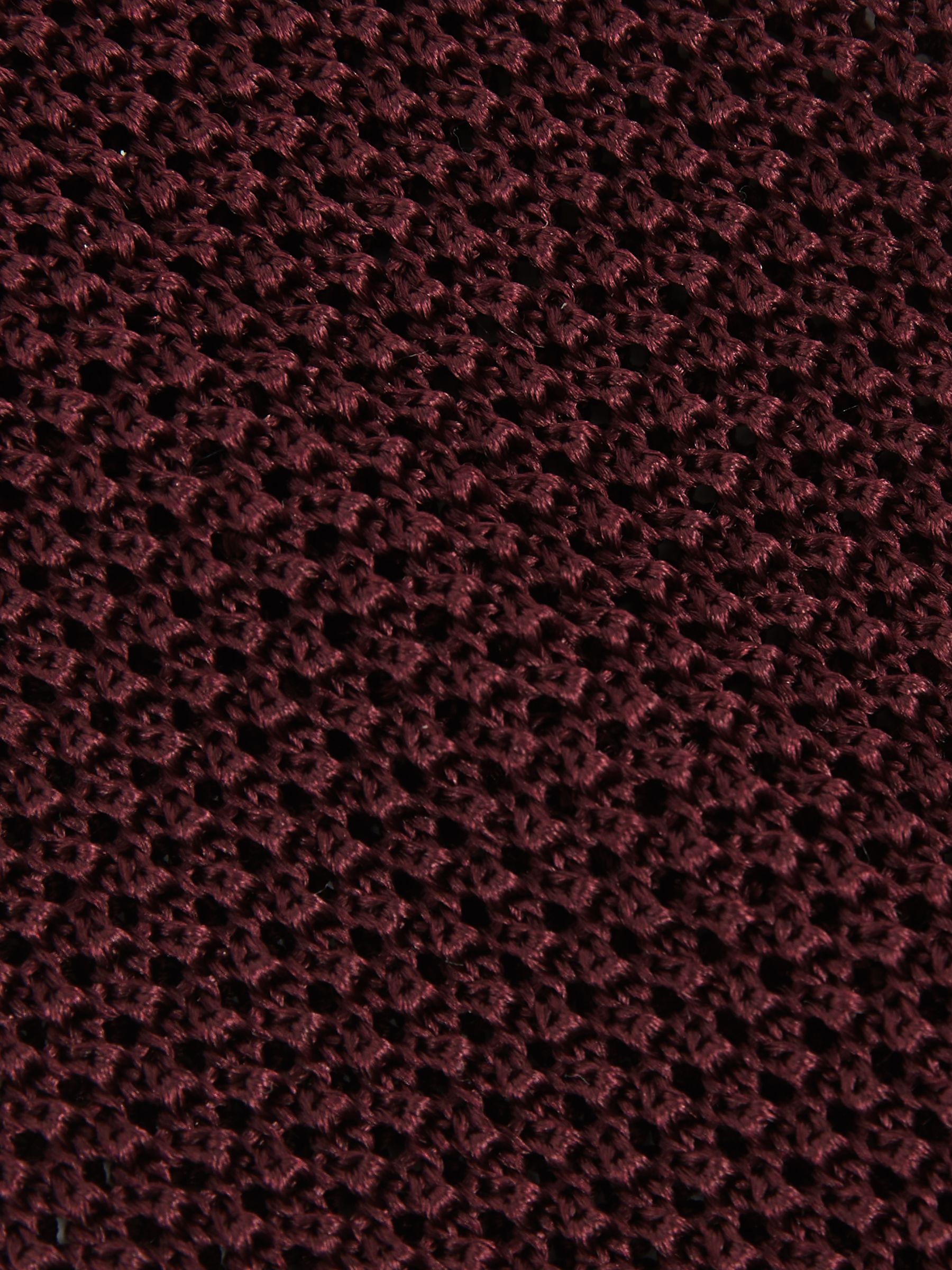 Silk Knitted Tie in Burgundy