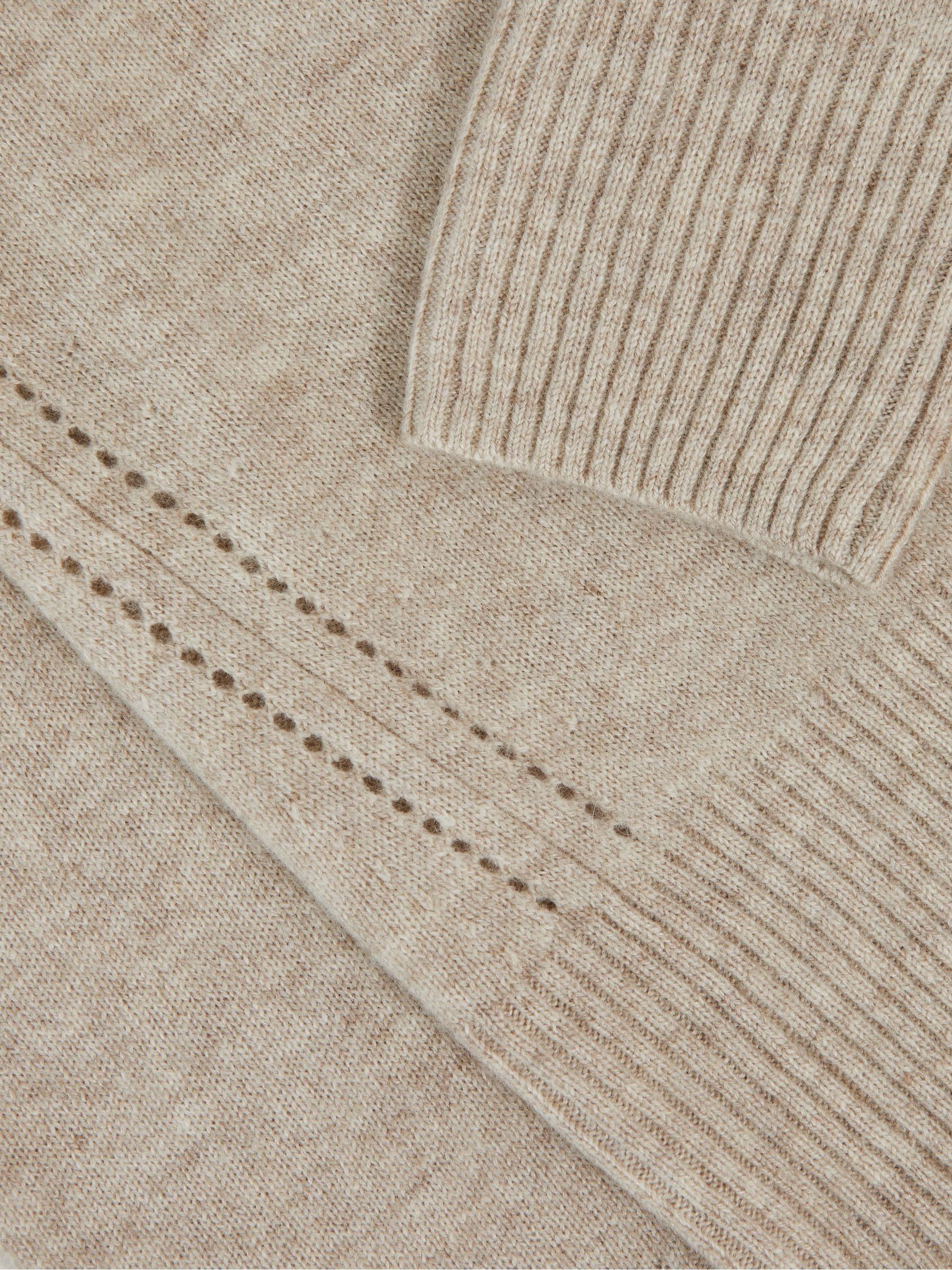 9-13 yrs Wool-Blend Open-Stitch Jumper with Cashmere in Oatmeal