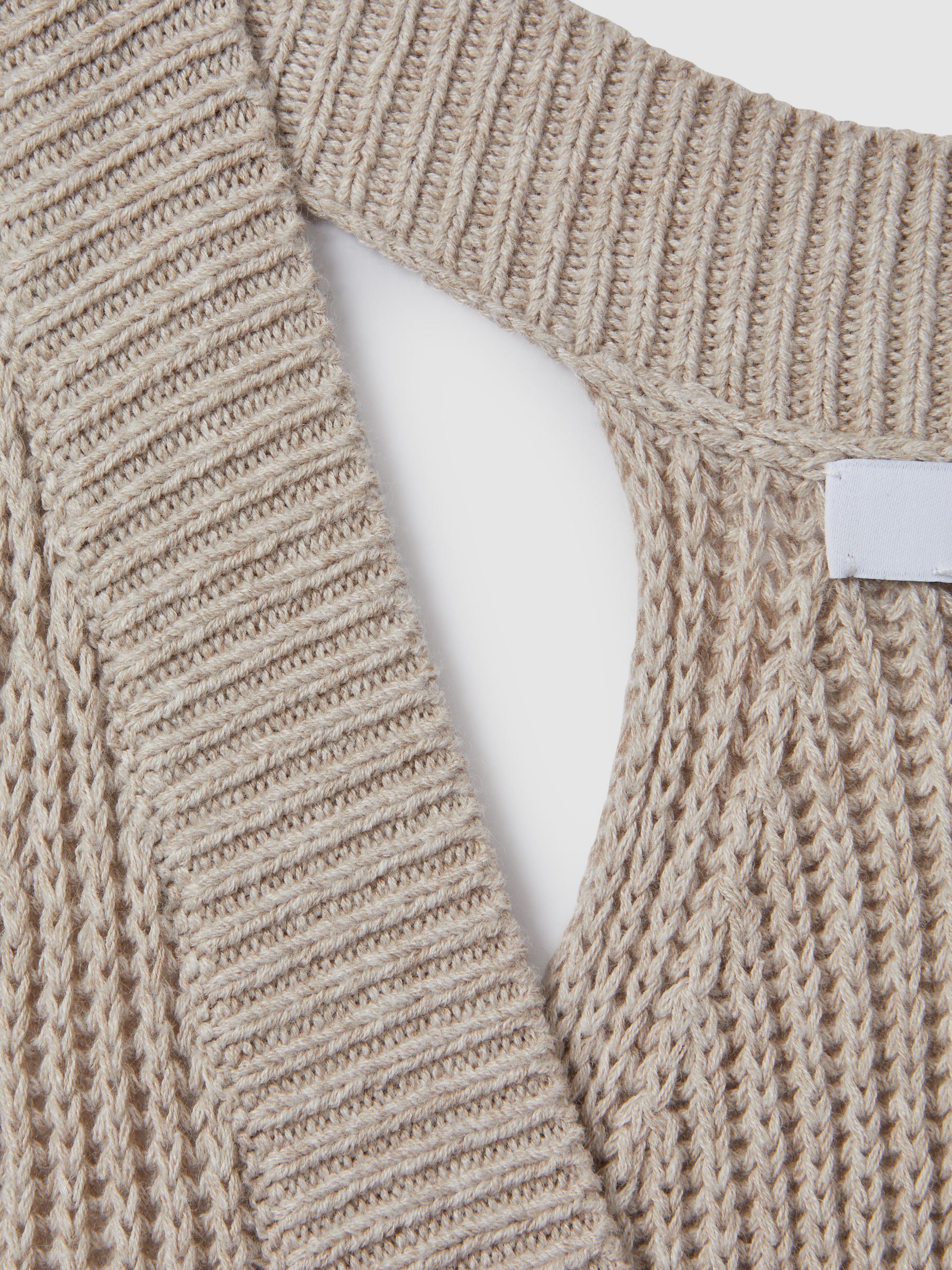 Knitted Halter Neck Top With Linen in Neutral