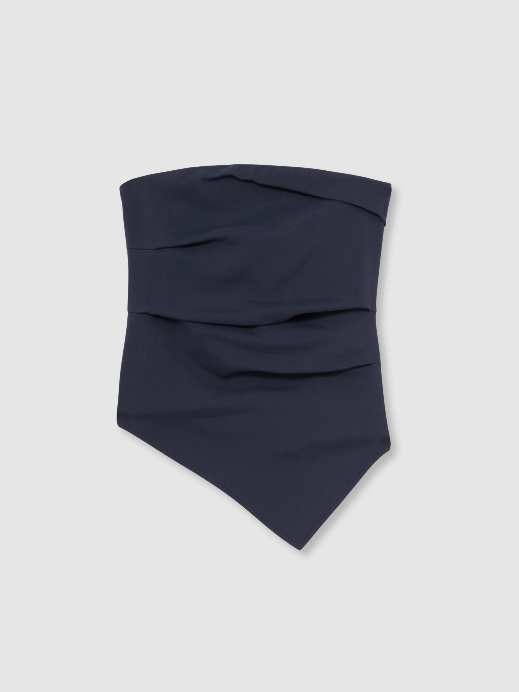Ruched Bandeau Top in Navy