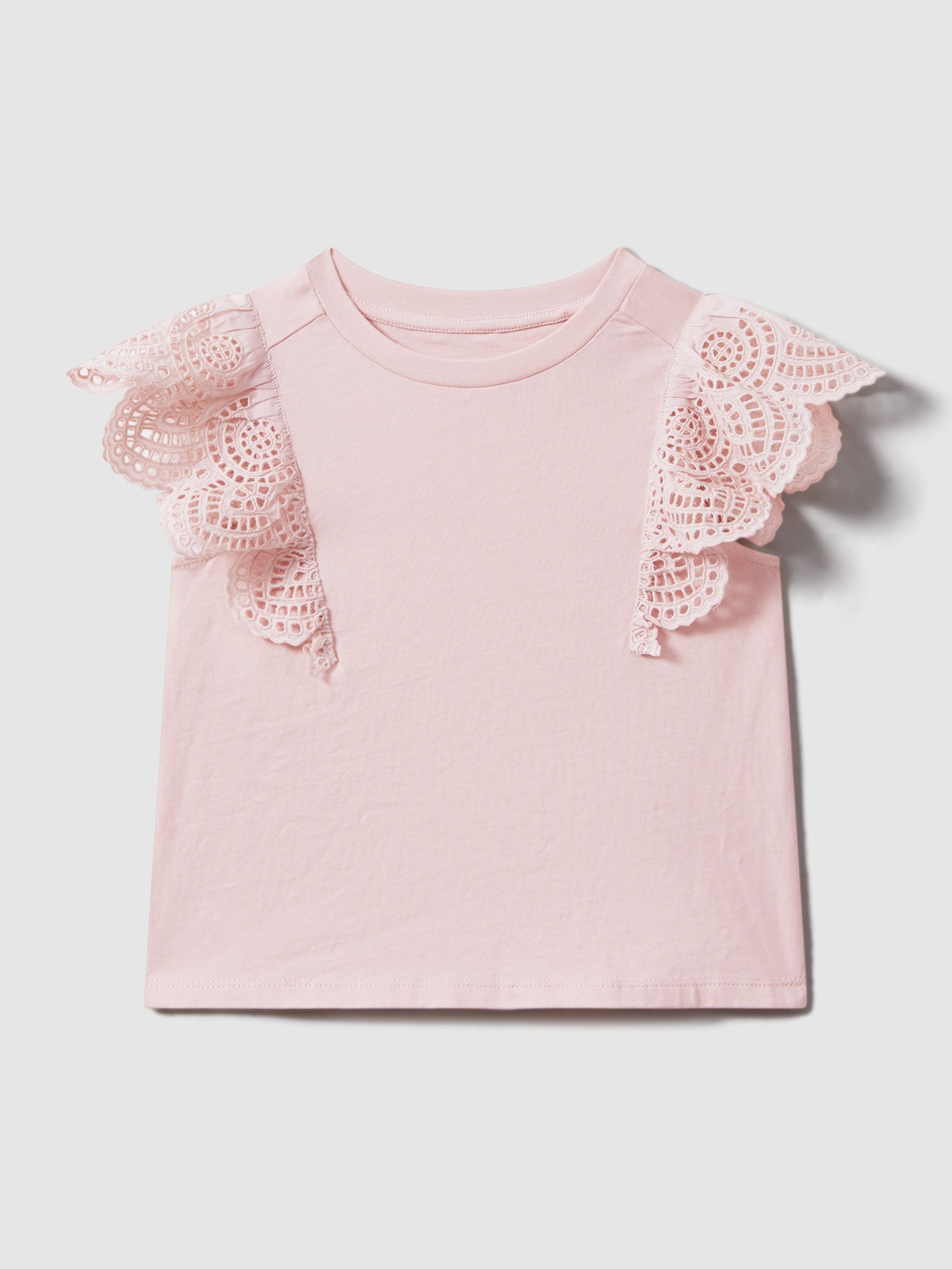 4-9 yrs Cotton Broderie Top in Pink