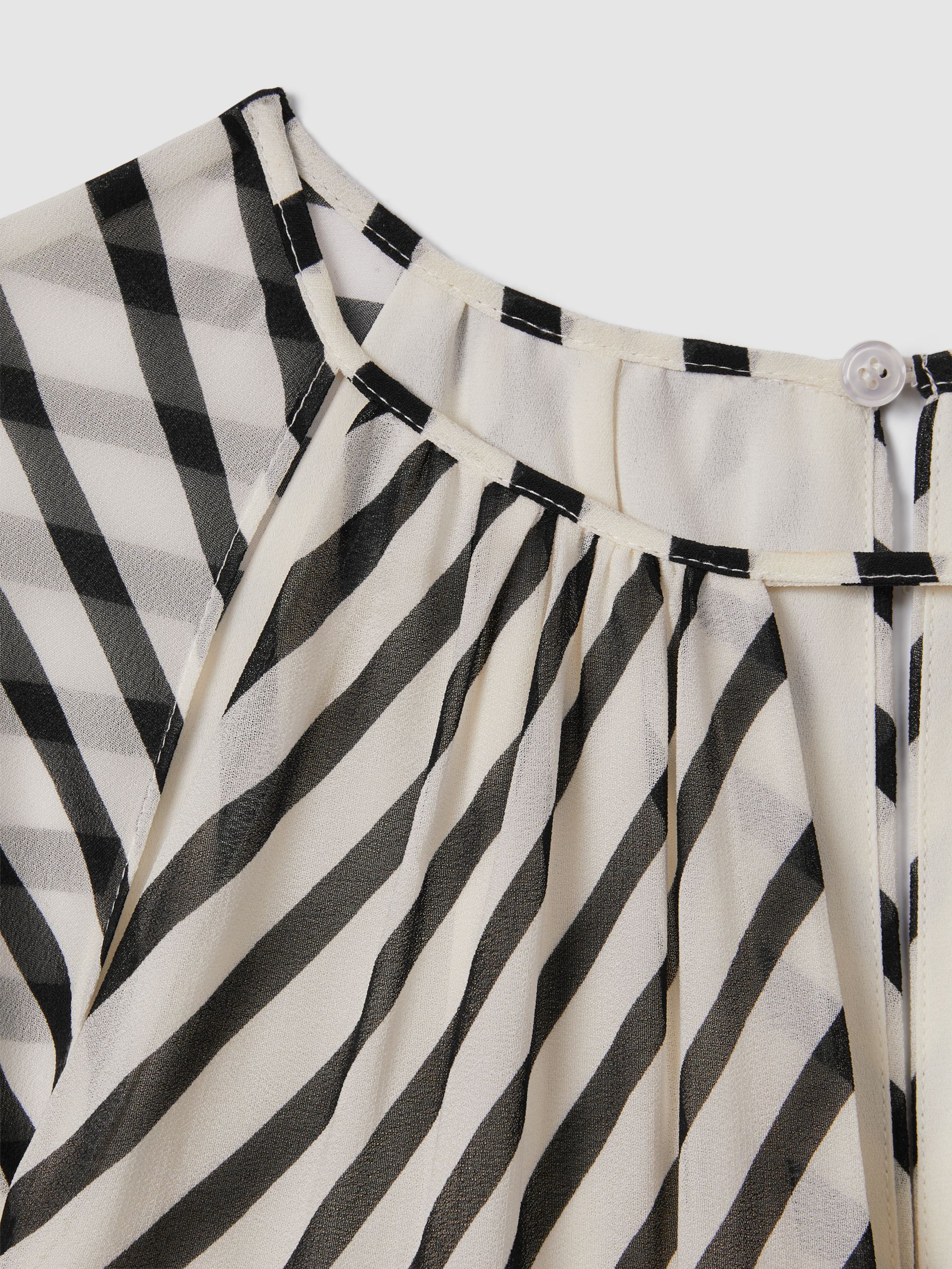 Striped Cut-Out Mini Dress in Black/Neutral