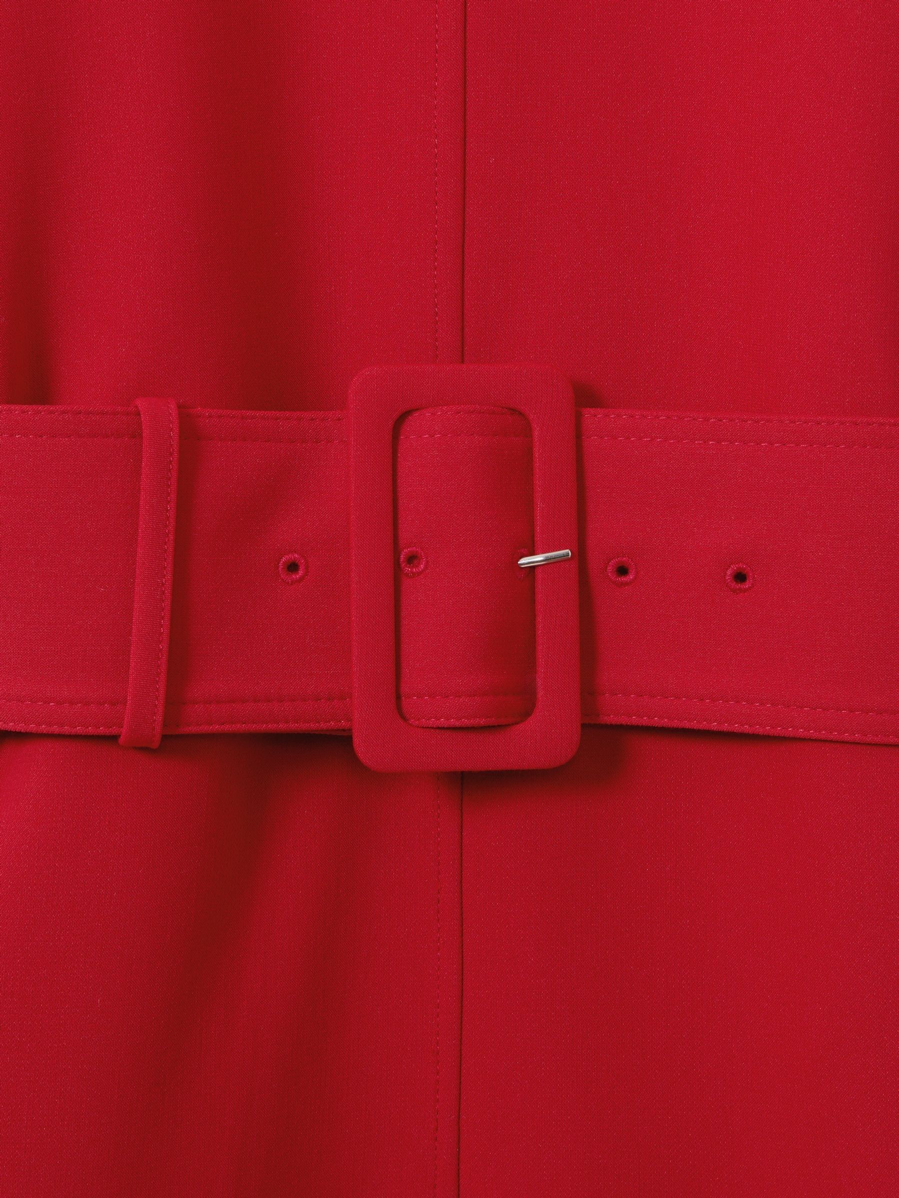 Belted Midi Dress in Red