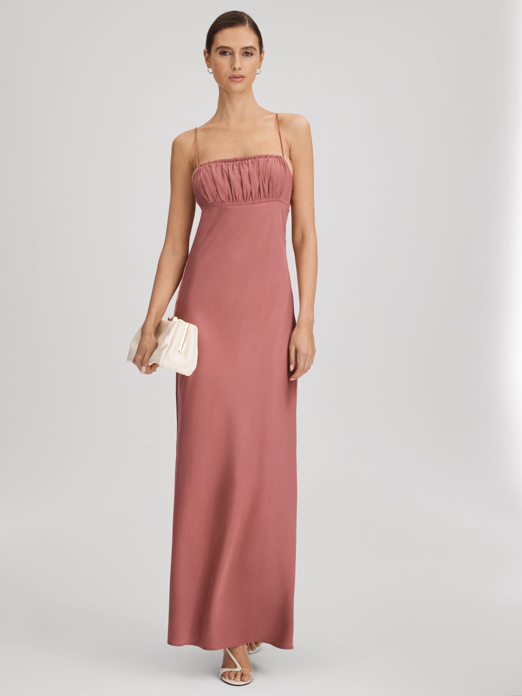 Paige Ruched Maxi Dress in Dusk Pink